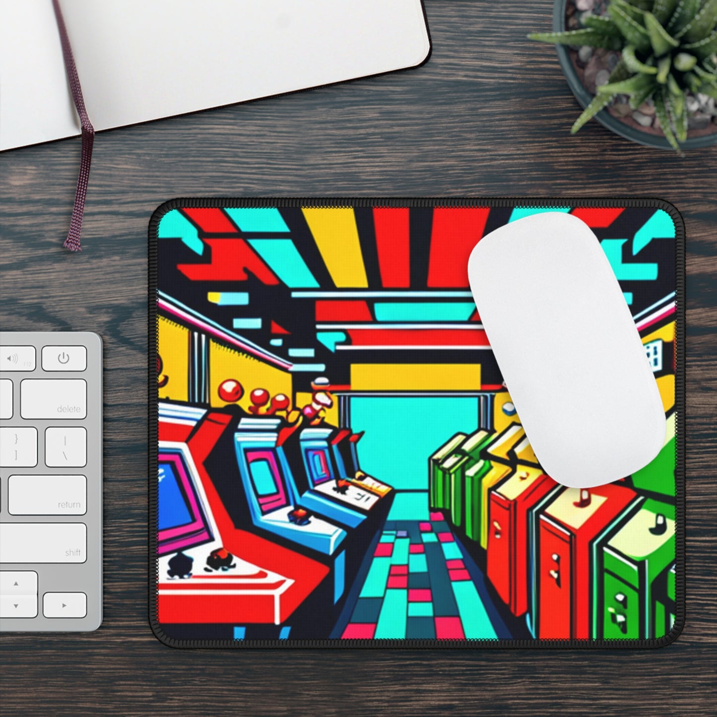 Futuristic Arcade Background Gaming Mouse Pad