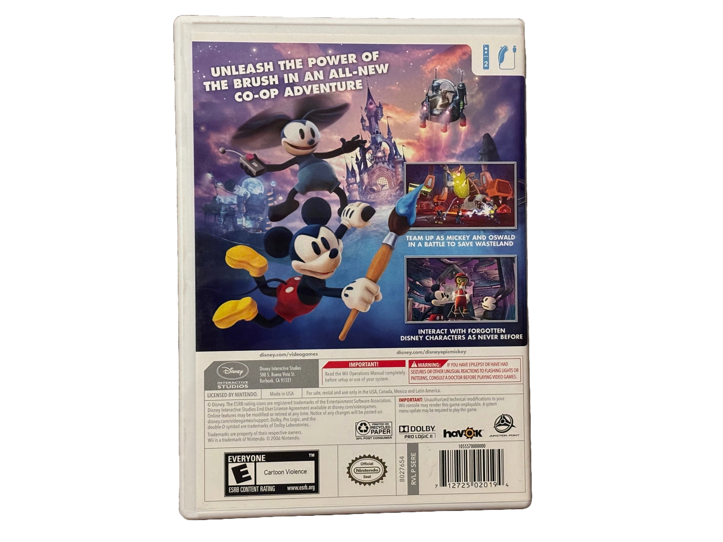 Epic Mickey 2 The Power of Two Nintendo Wii Complete