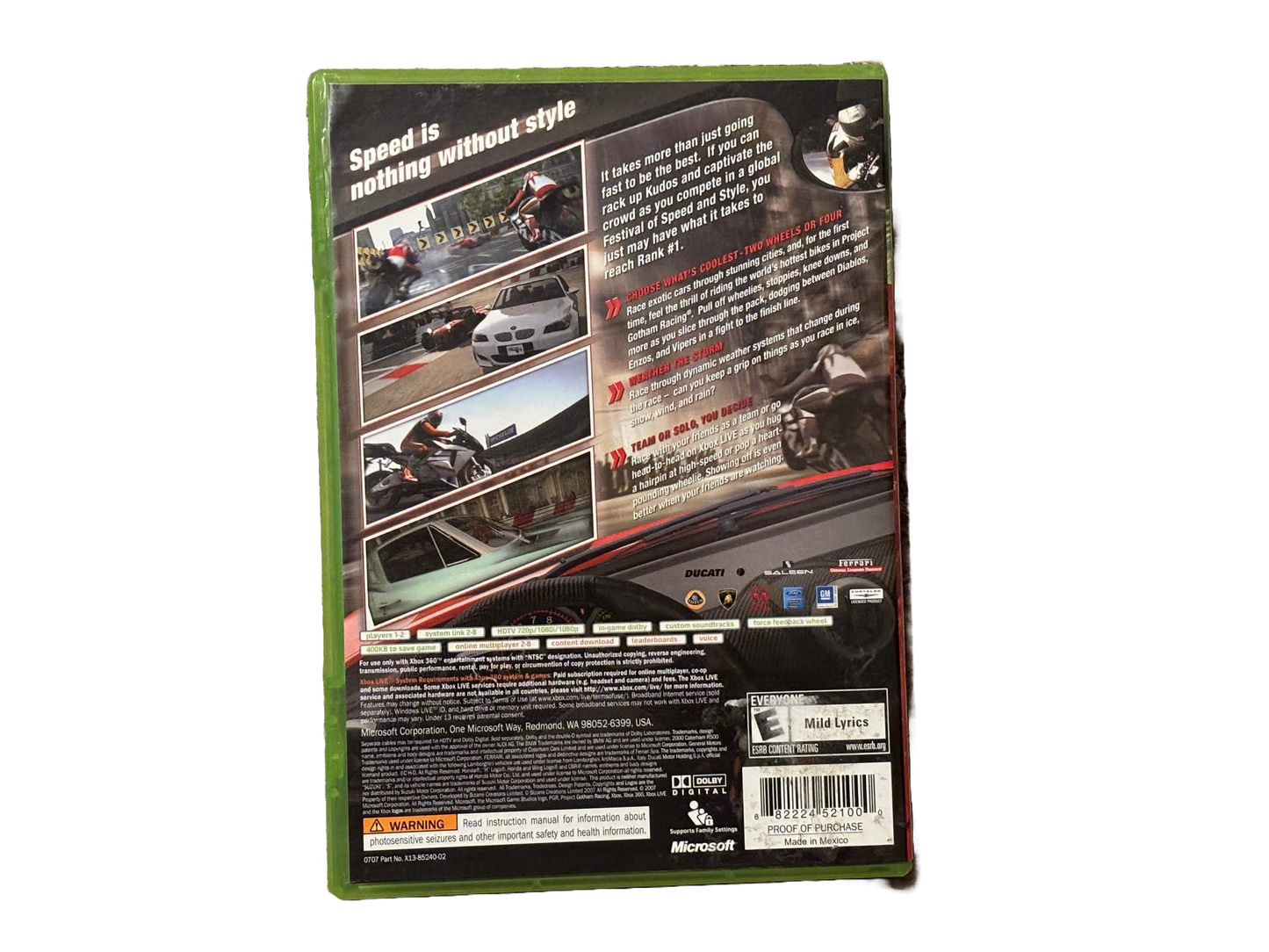Project Gotham Racing 4 Microsoft Xbox 360 Video Game. Complete.