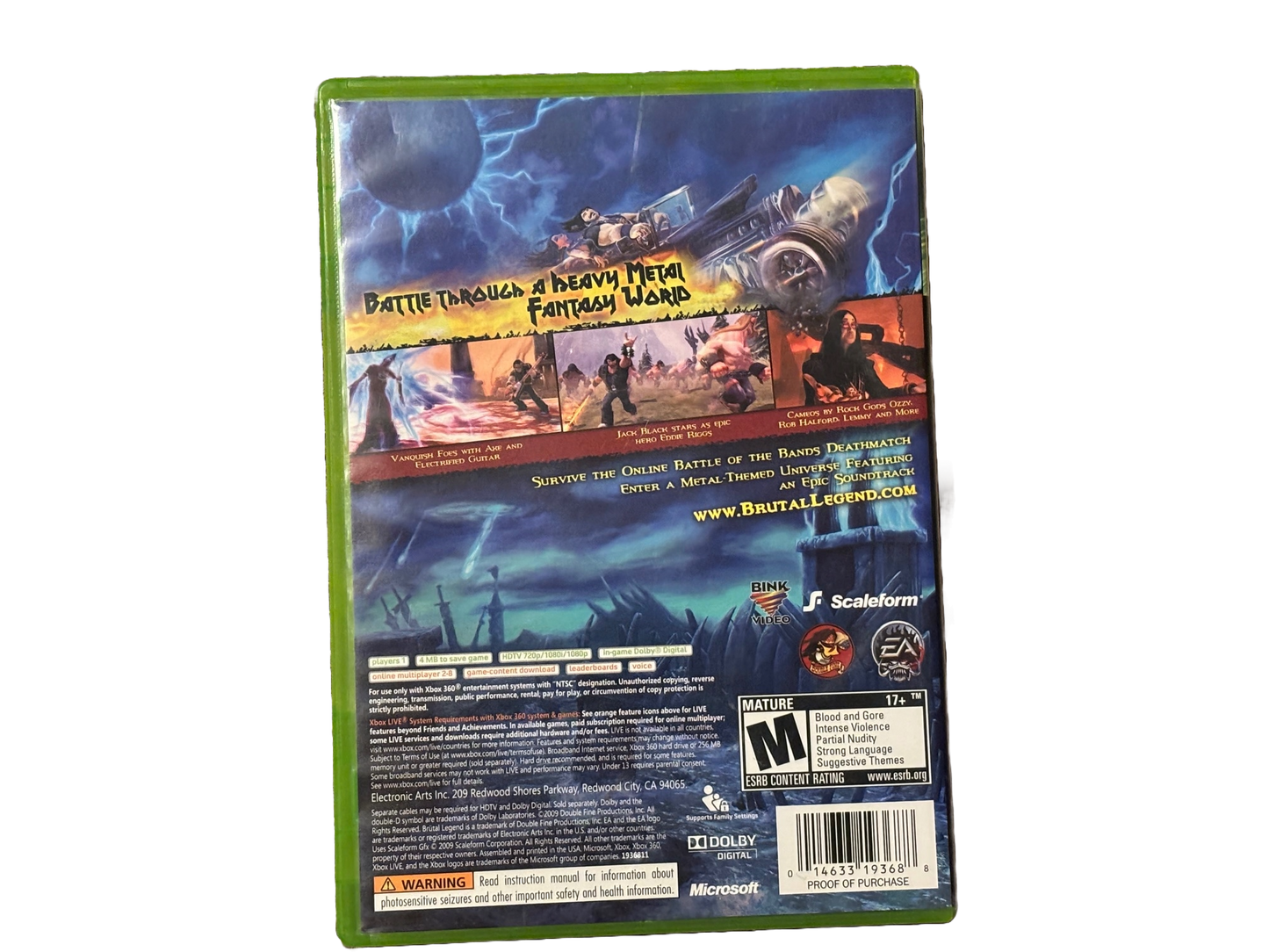 Brutal Legend Microsoft Xbox 360 Video Game. Complete.