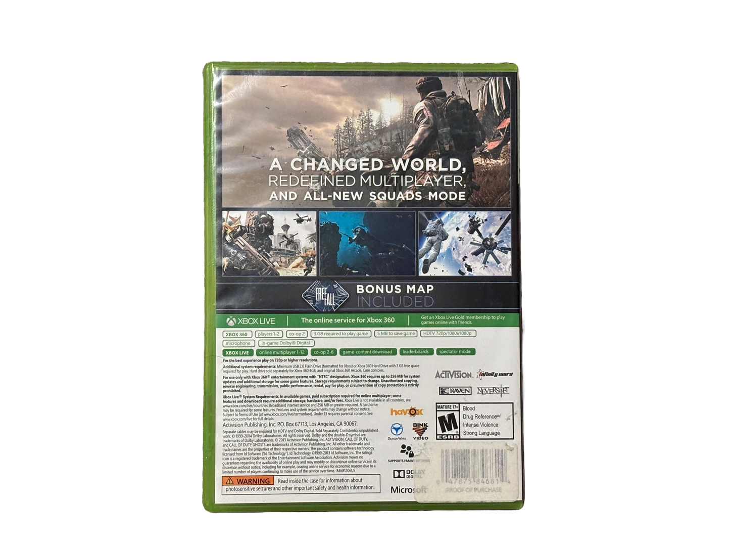 Call of Duty Ghosts Microsoft Xbox 360 Video Game