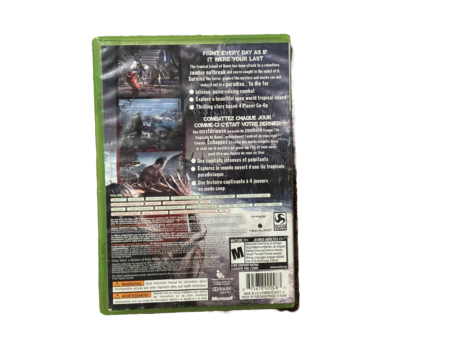 Dead Island Microsoft Xbox 360 Video Game. Complete.