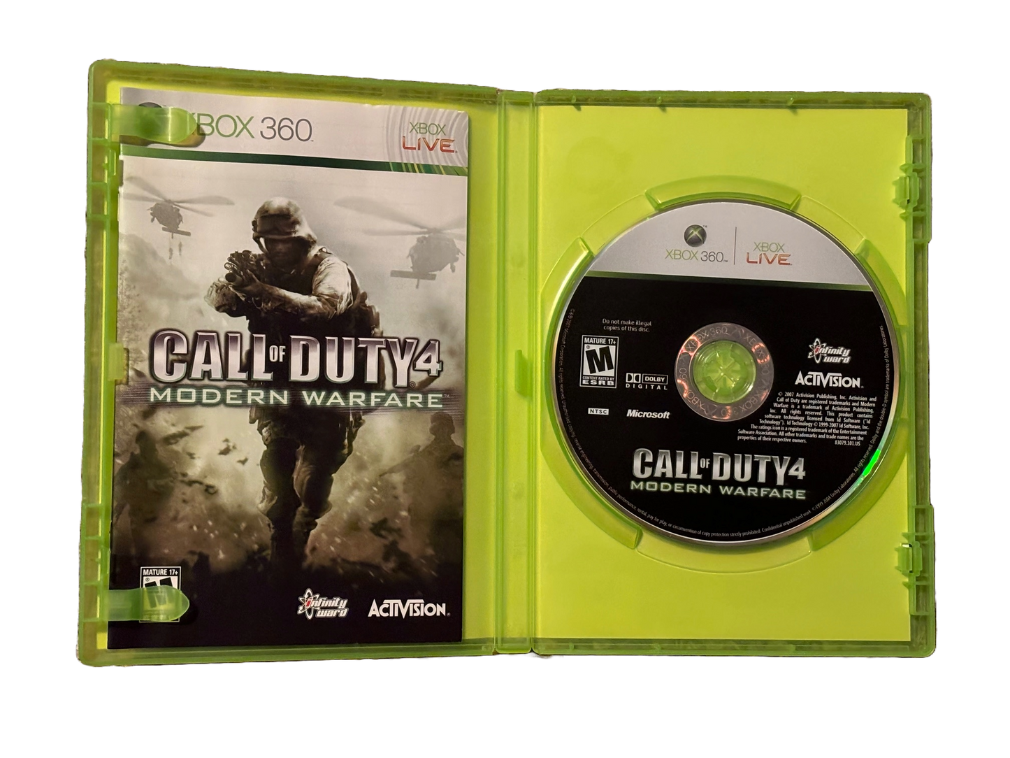 Call of Duty 4: Modern Warfare Microsoft Xbox 360 Video Game. Complete.
