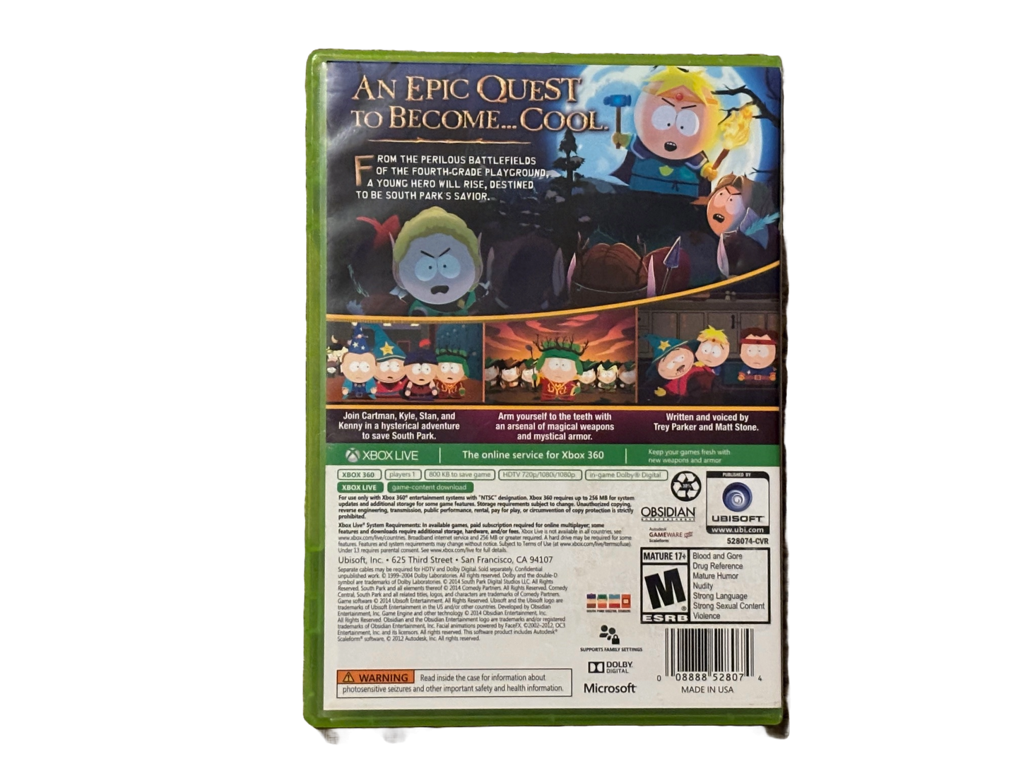 South Park The Stick of Truth Microsoft Xbox 360 Video Game