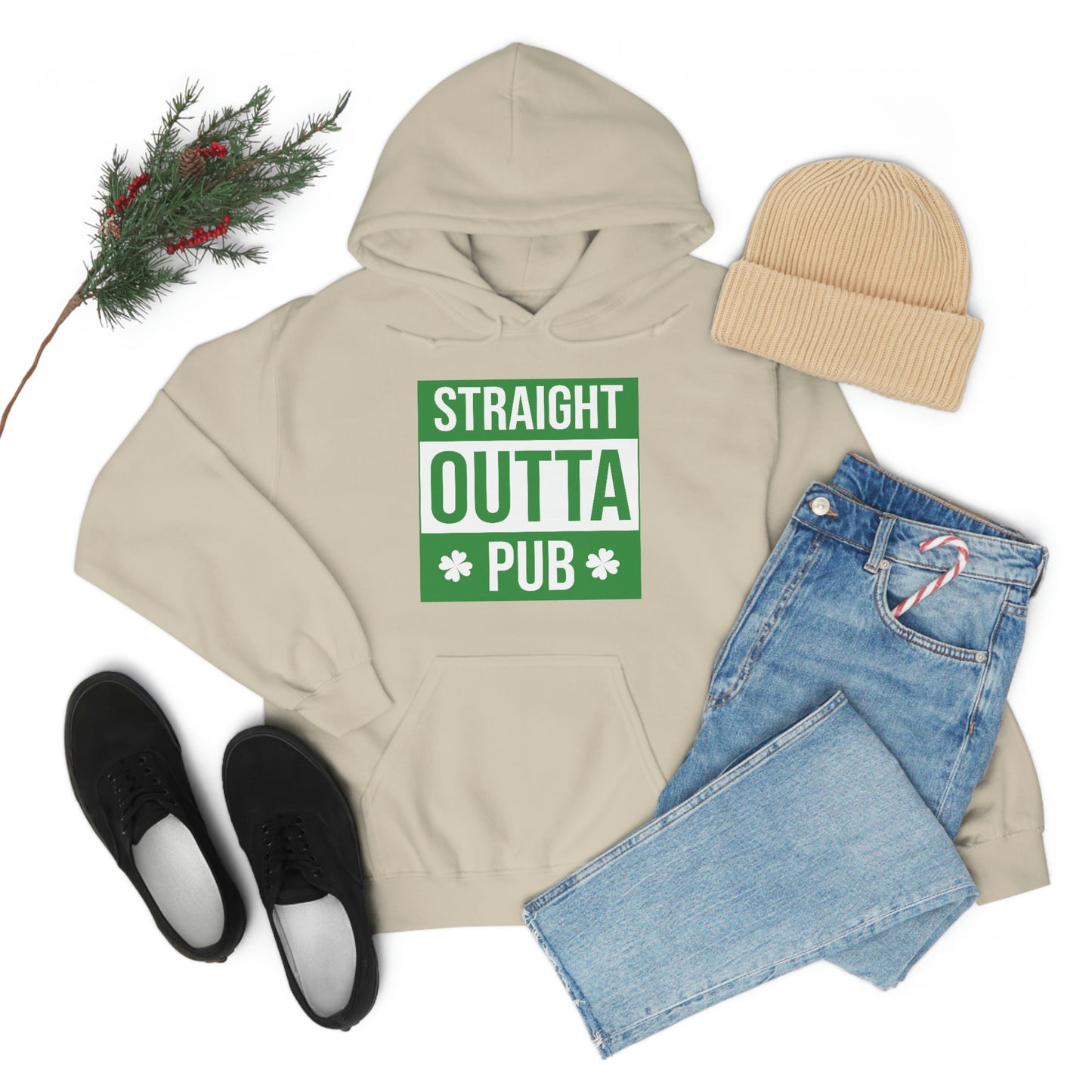 Straight Outta Pub Style Unisex Hooded Sweatshirt