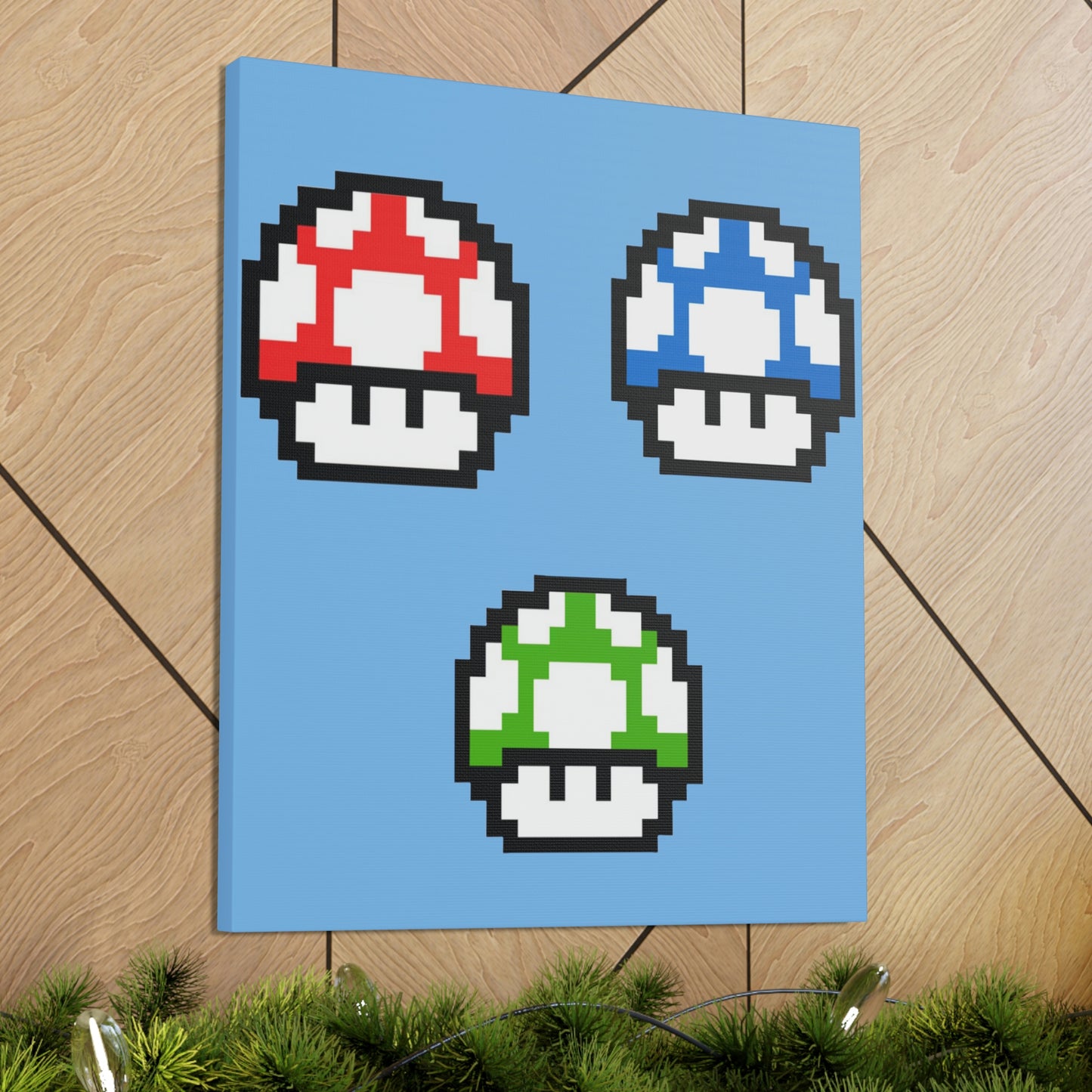 Mushroom 8 Bit Style Canvas Gallery Wraps