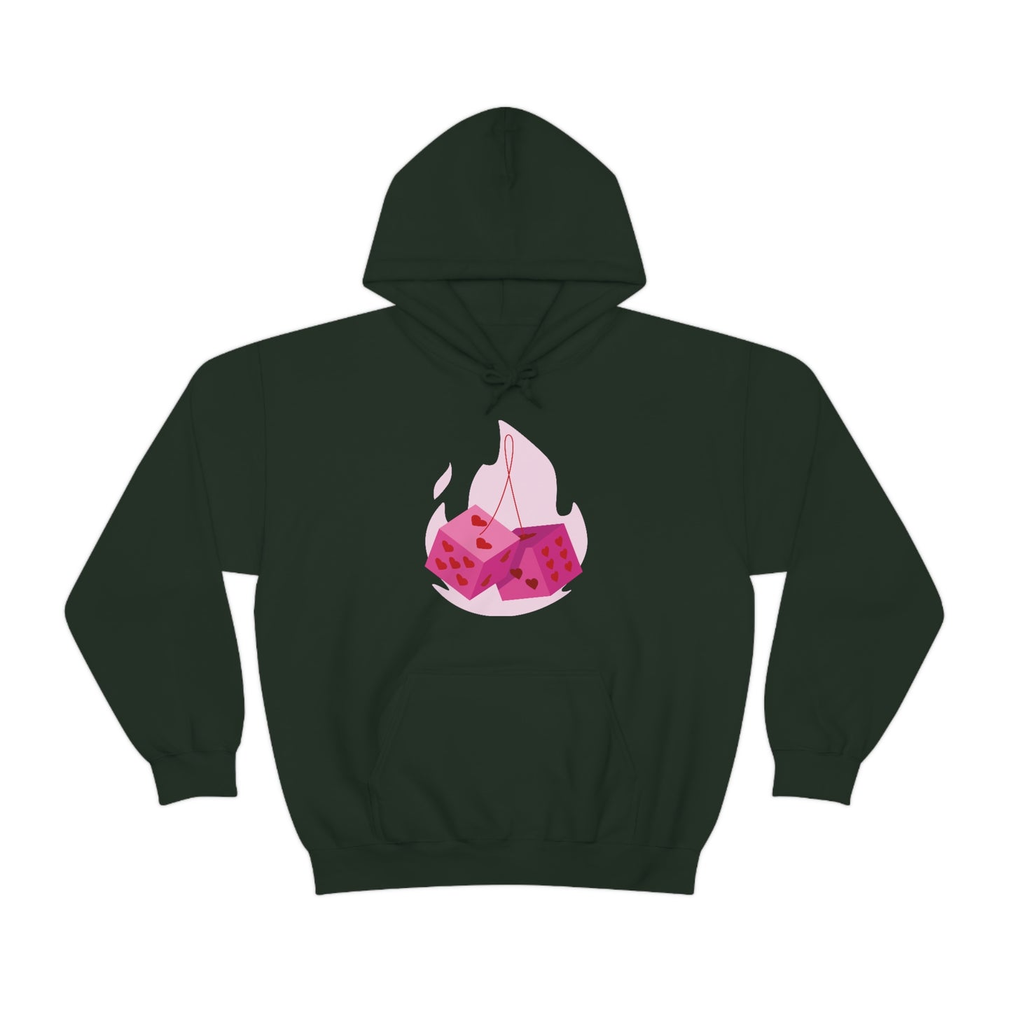 Dice Hearts Unisex Hooded Sweatshirt