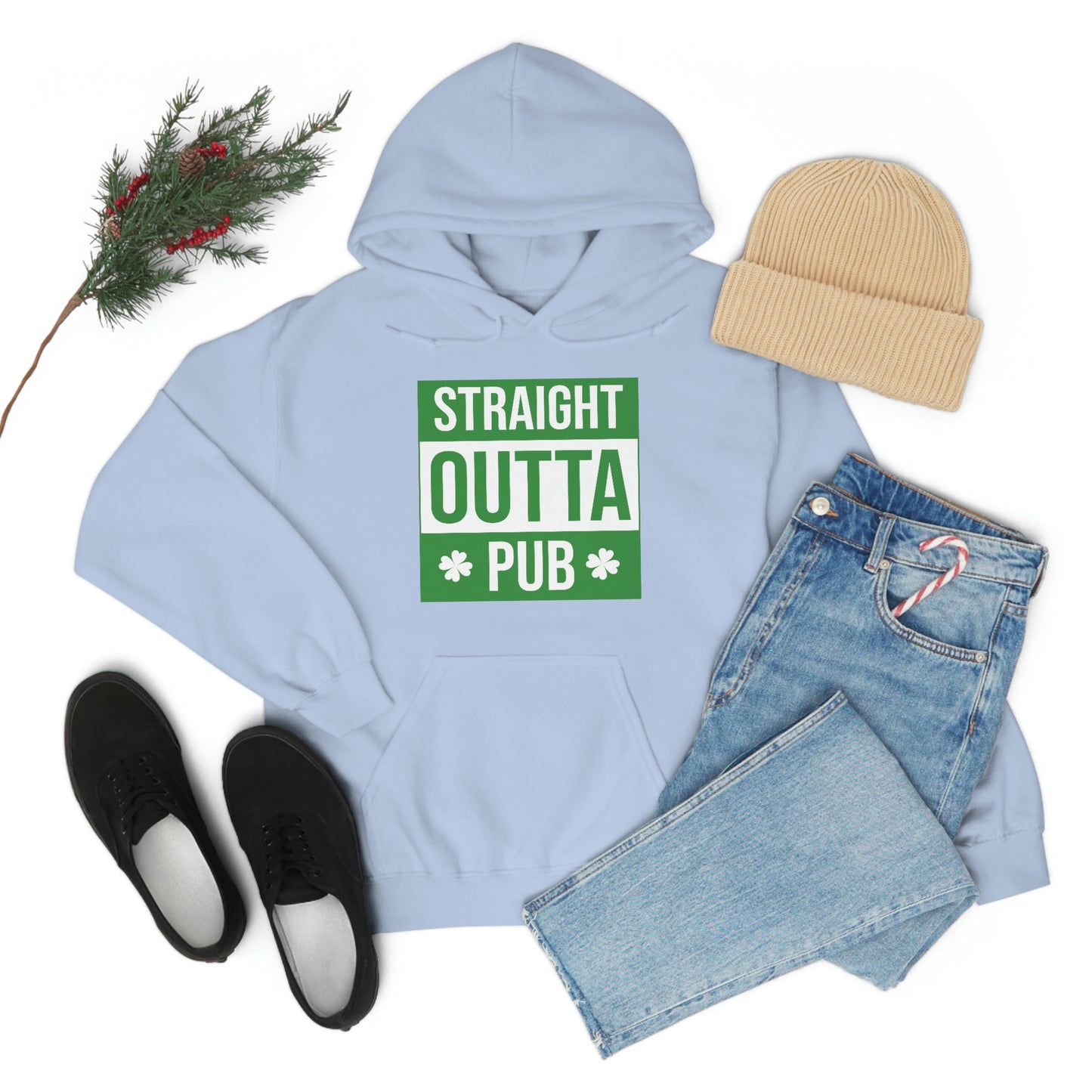 Straight Outta Pub Style Unisex Hooded Sweatshirt