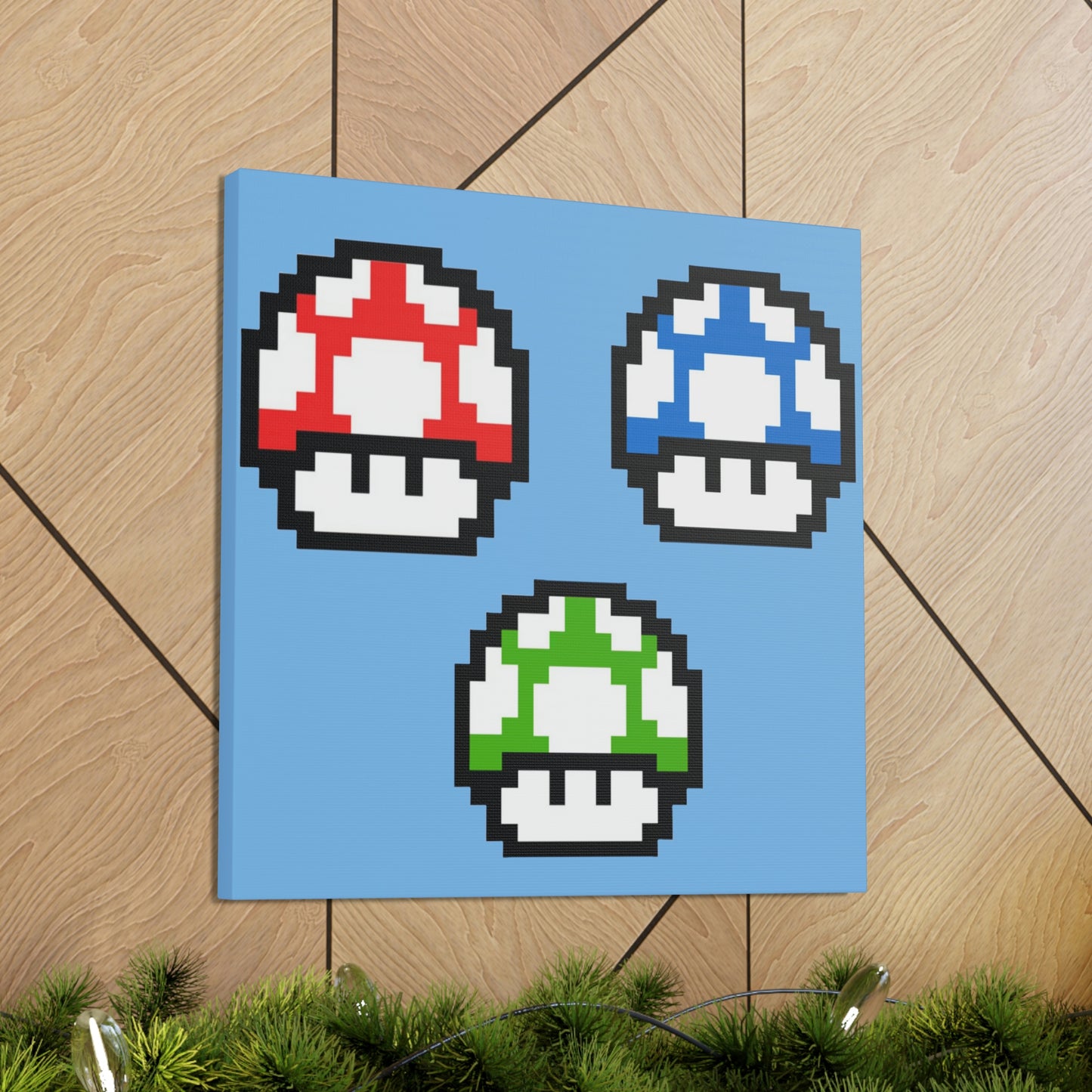 Mushroom 8 Bit Style Canvas Gallery Wraps