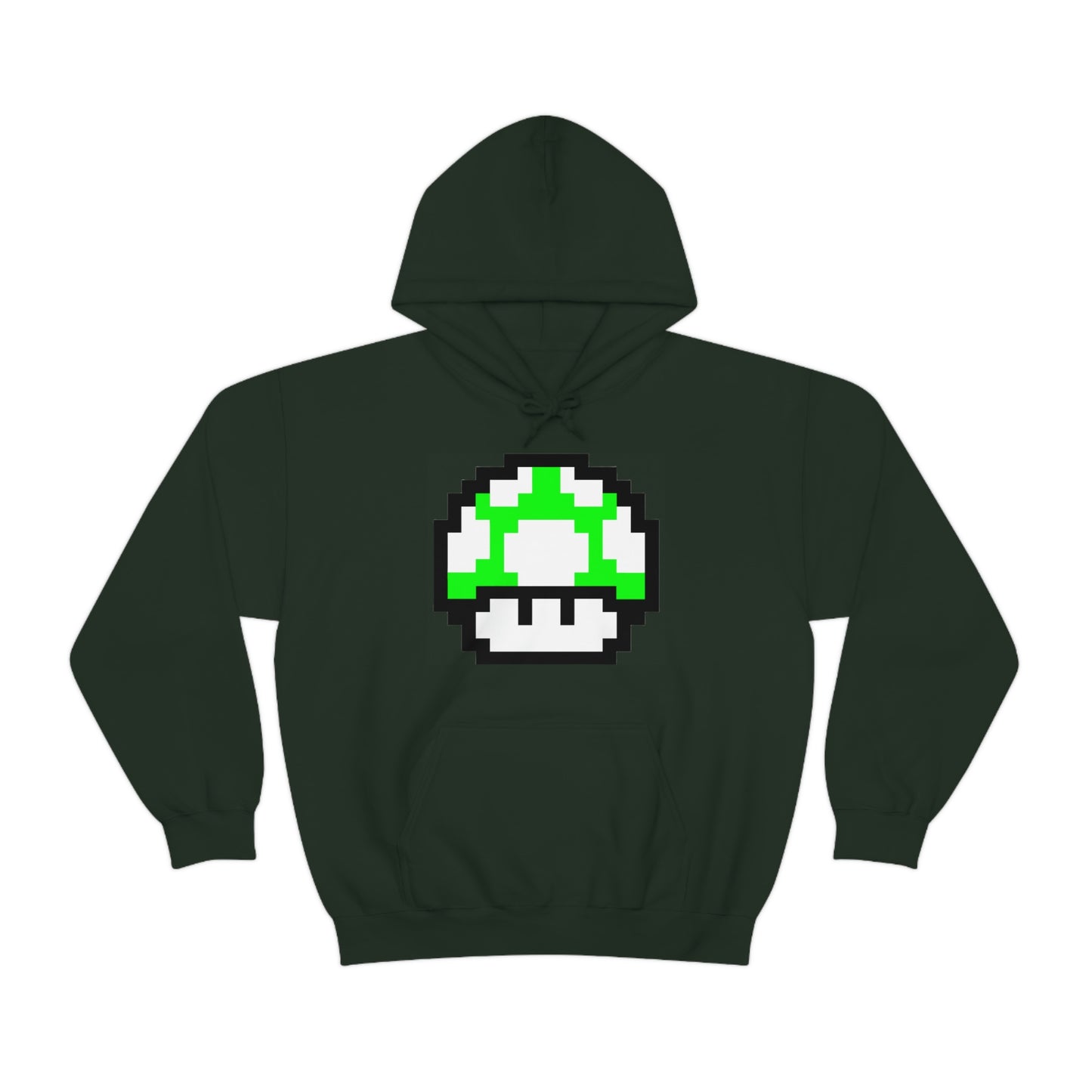 Mushroom 1UP 8 Bit Retro Style Unisex Hooded Sweatshirt