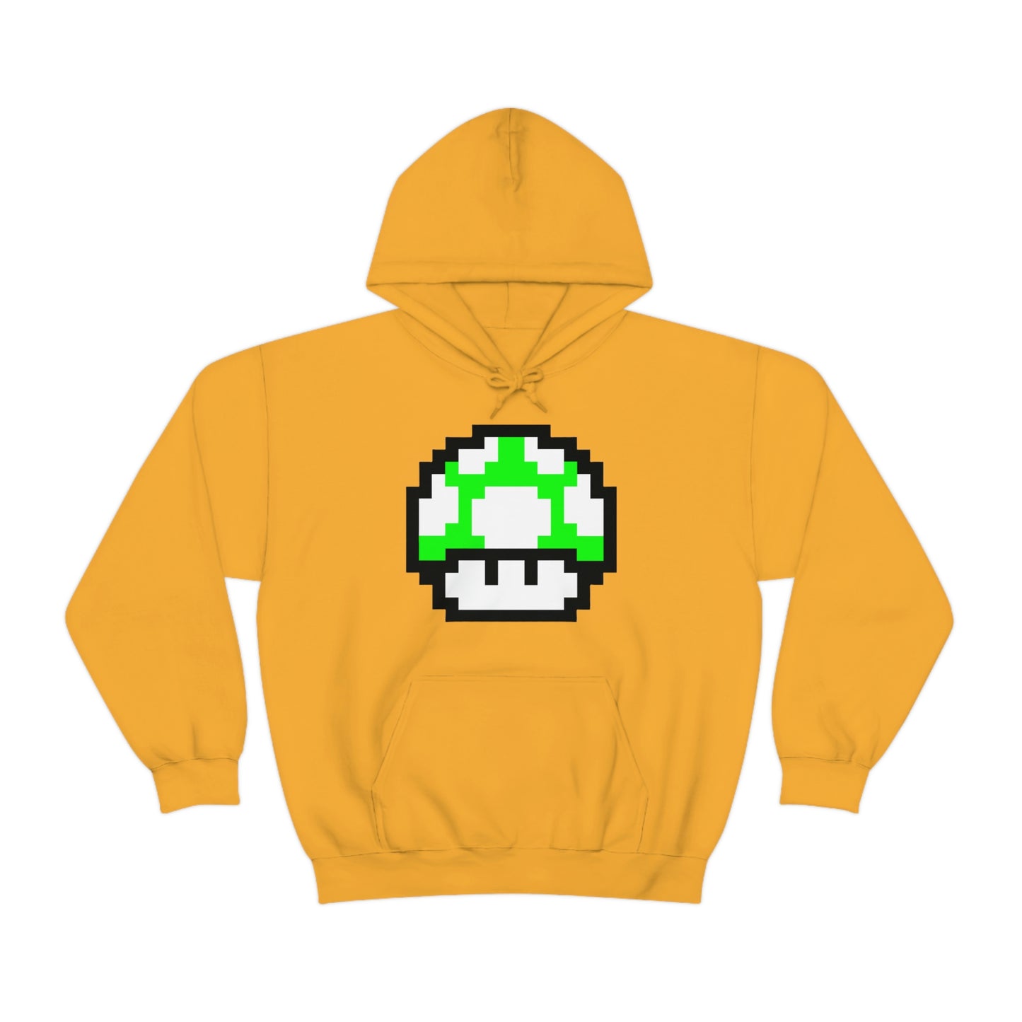 Mushroom 1UP 8 Bit Retro Style Unisex Hooded Sweatshirt
