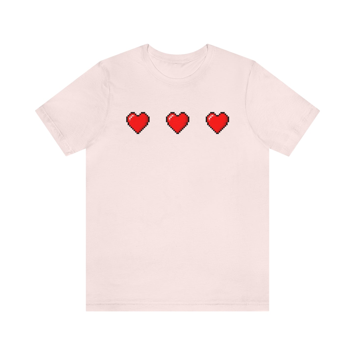 Hearts 8 Bit Style Unisex Jersey Short Sleeve Tee