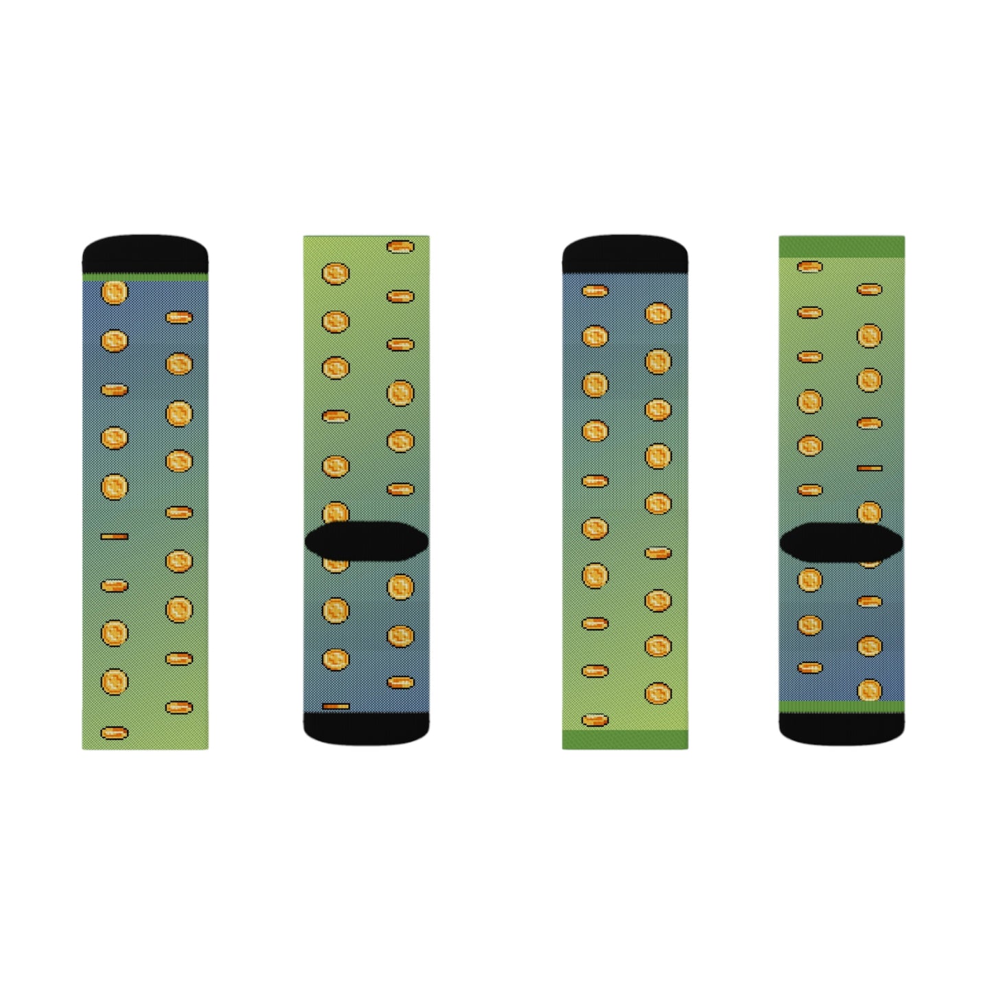 Video Game Coins Style Background Sublimation Socks