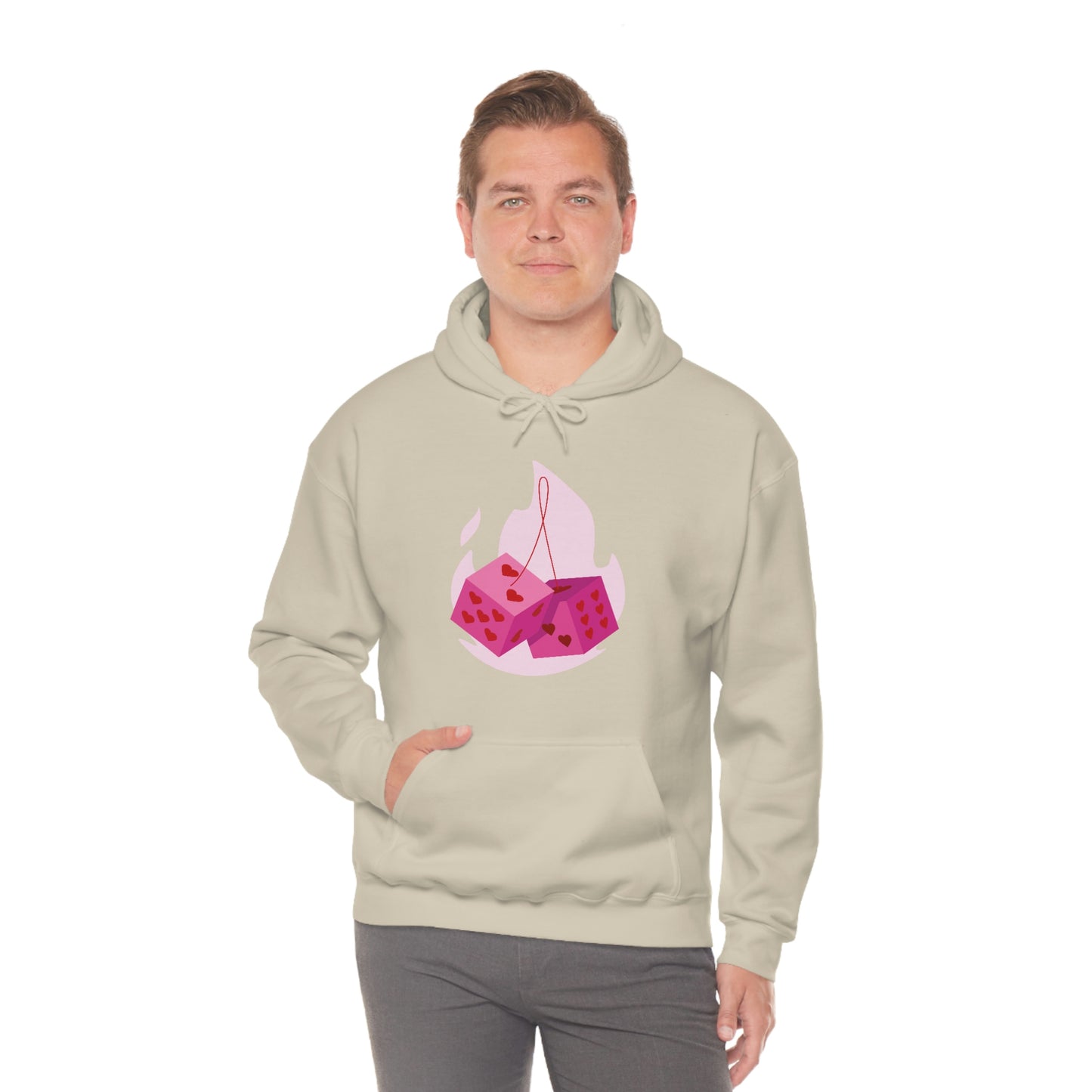 Dice Hearts Unisex Hooded Sweatshirt