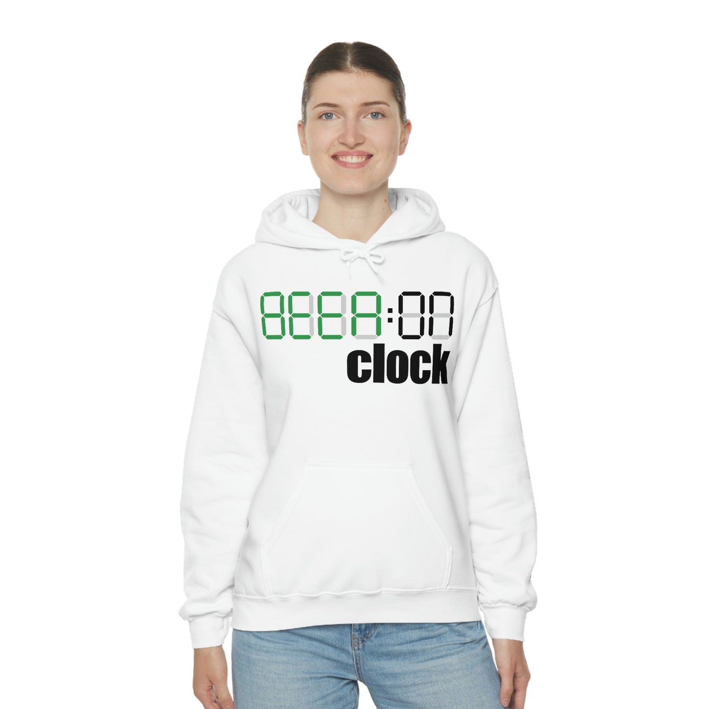 Beer on Clock Unisex Hooded Sweatshirt