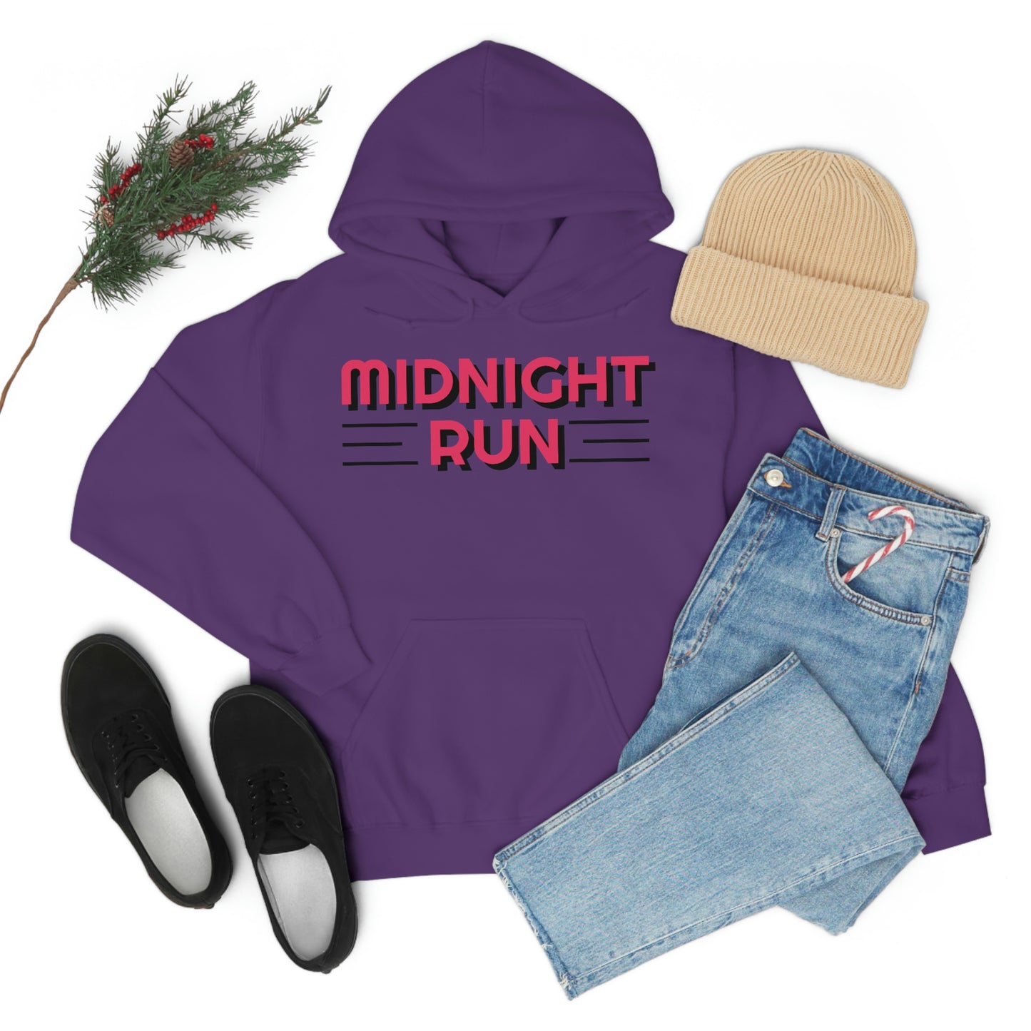 Midnight Run Retro Style Unisex Hooded Sweatshirt