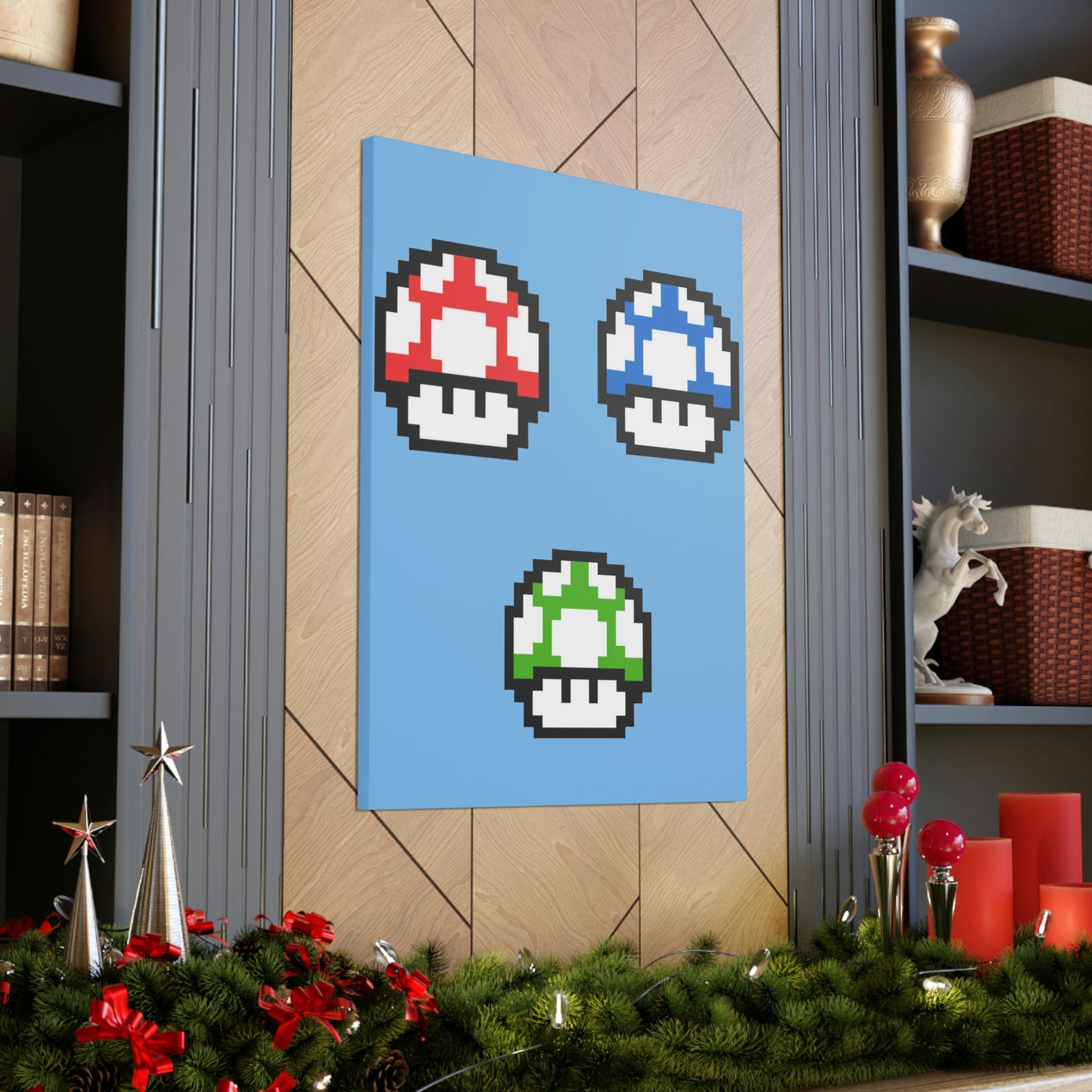 Mushroom 8 Bit Style Canvas Gallery Wraps
