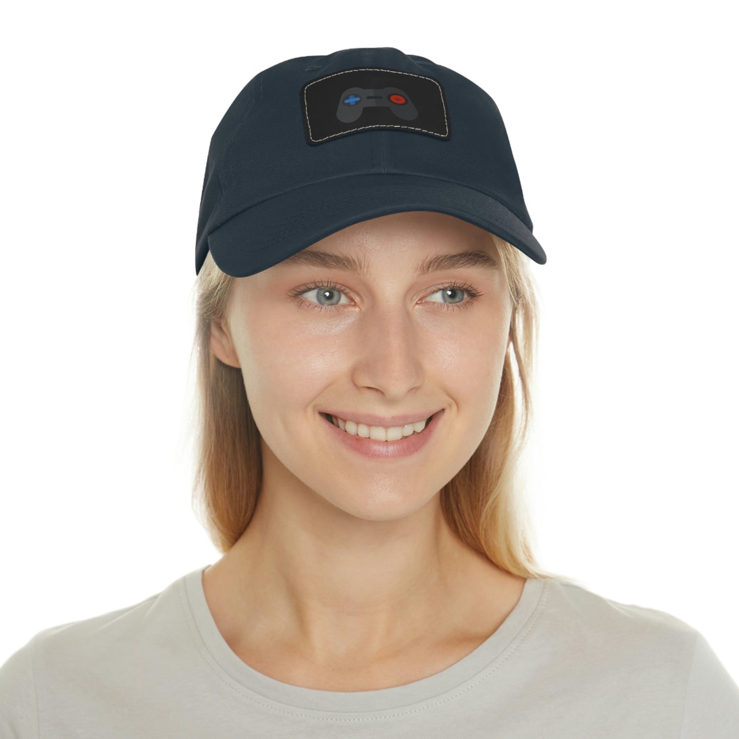 Retro Game Controller Dad Hat with Leather Patch