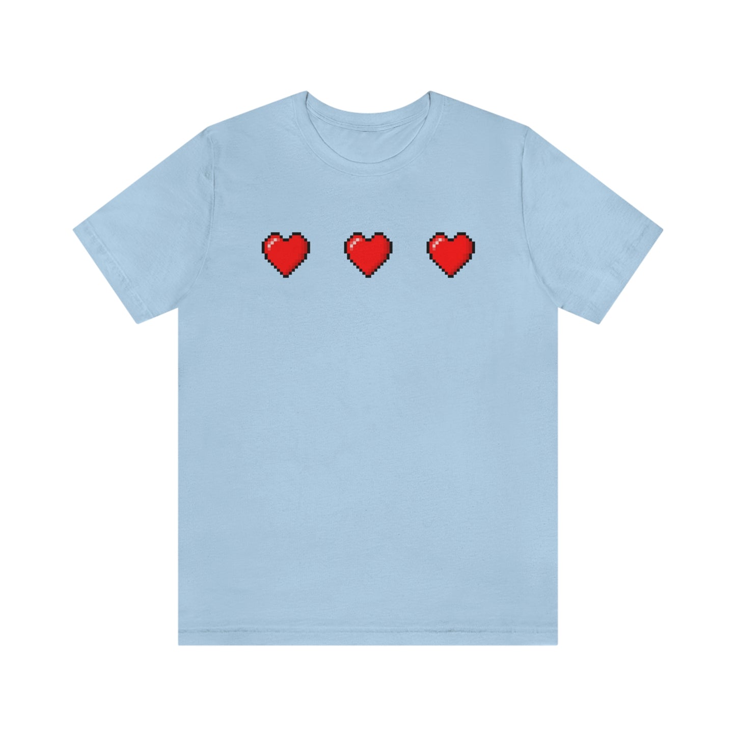 Hearts 8 Bit Style Unisex Jersey Short Sleeve Tee