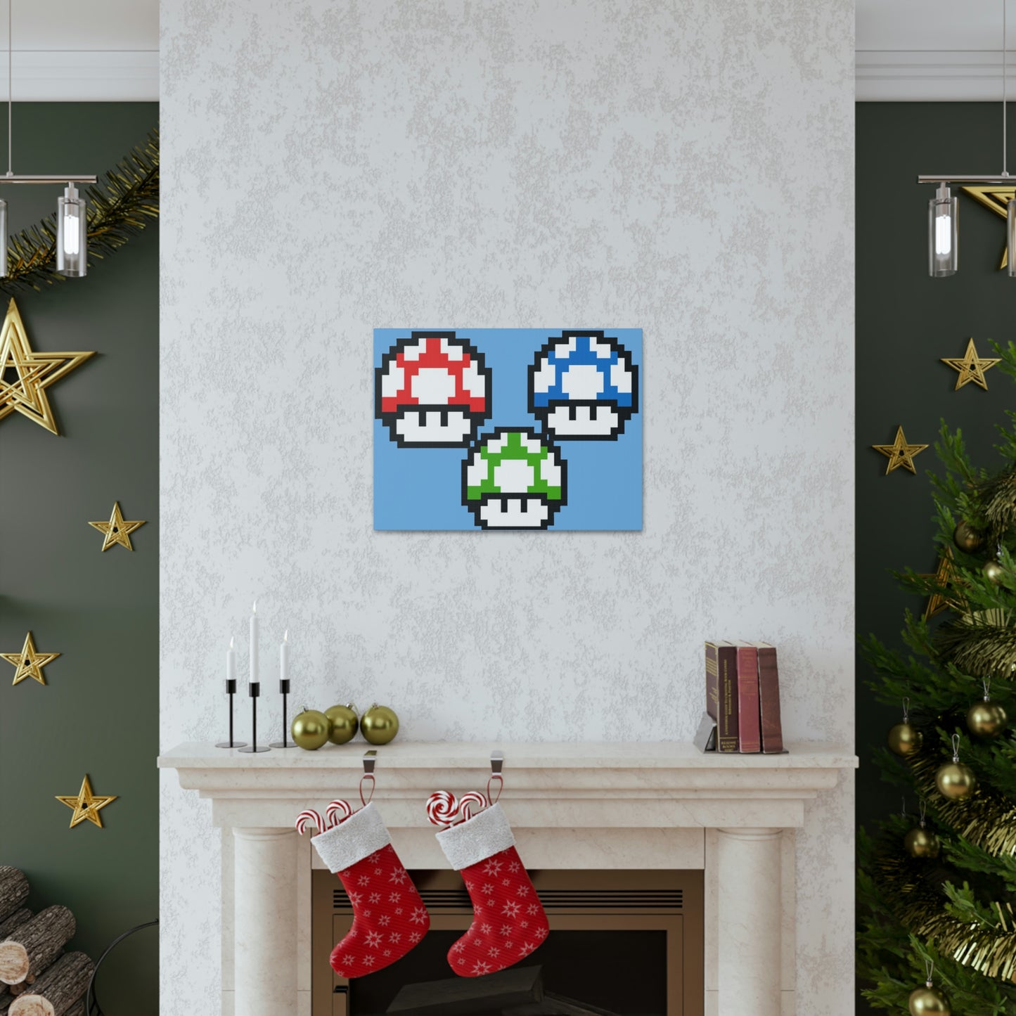 Mushroom 8 Bit Style Canvas Gallery Wraps