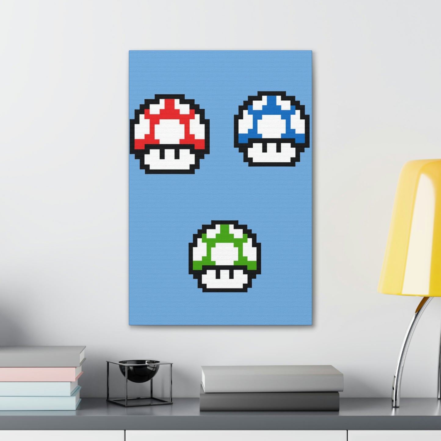 Mushroom 8 Bit Style Canvas Gallery Wraps
