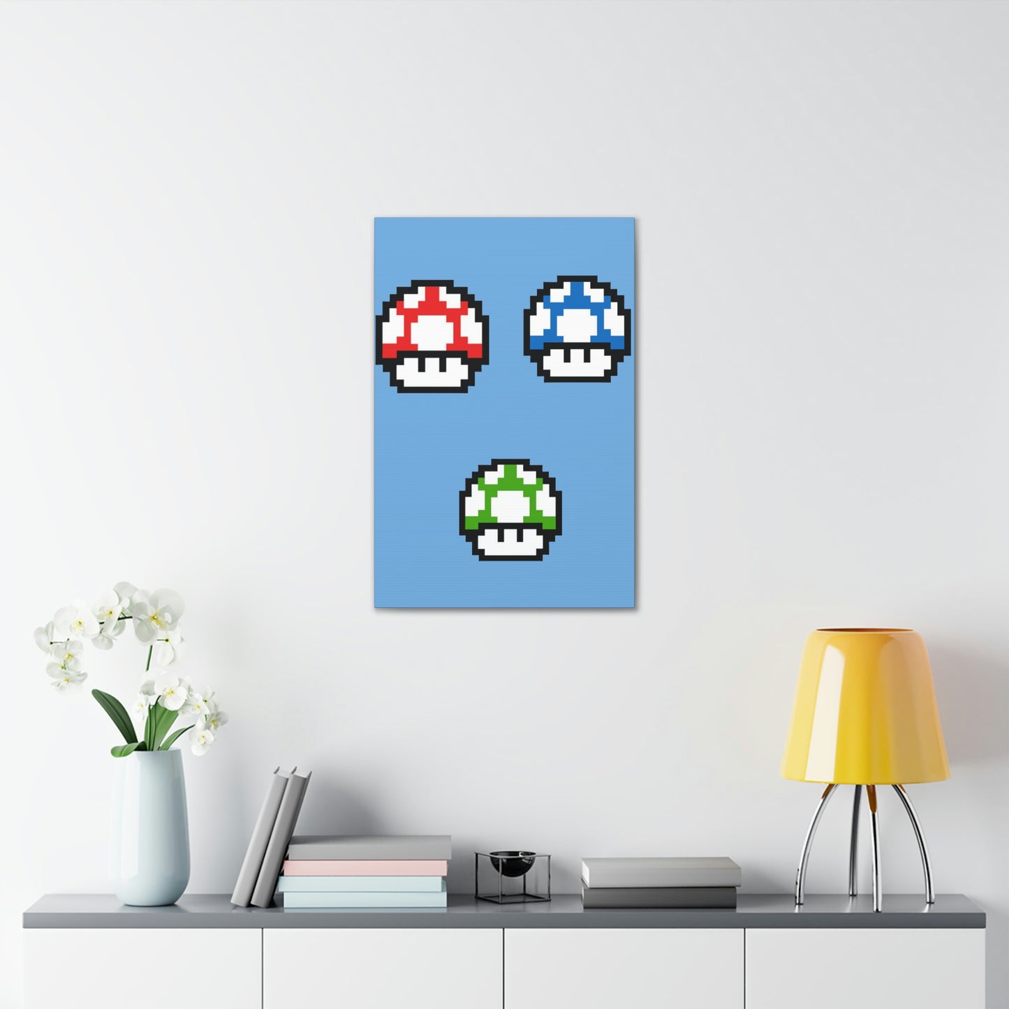 Mushroom 8 Bit Style Canvas Gallery Wraps