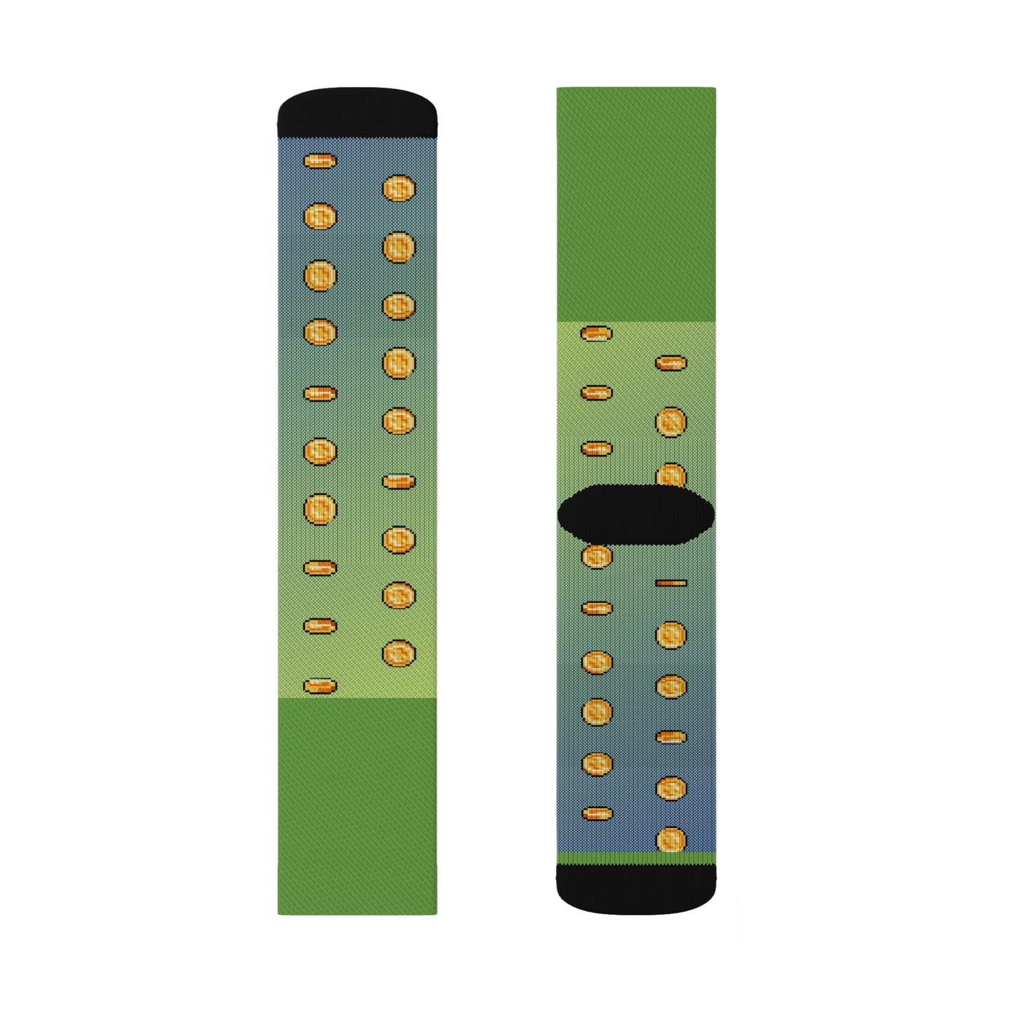 Video Game Coins Style Background Sublimation Socks