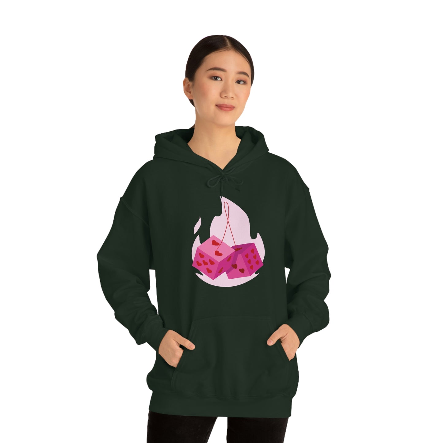 Dice Hearts Unisex Hooded Sweatshirt