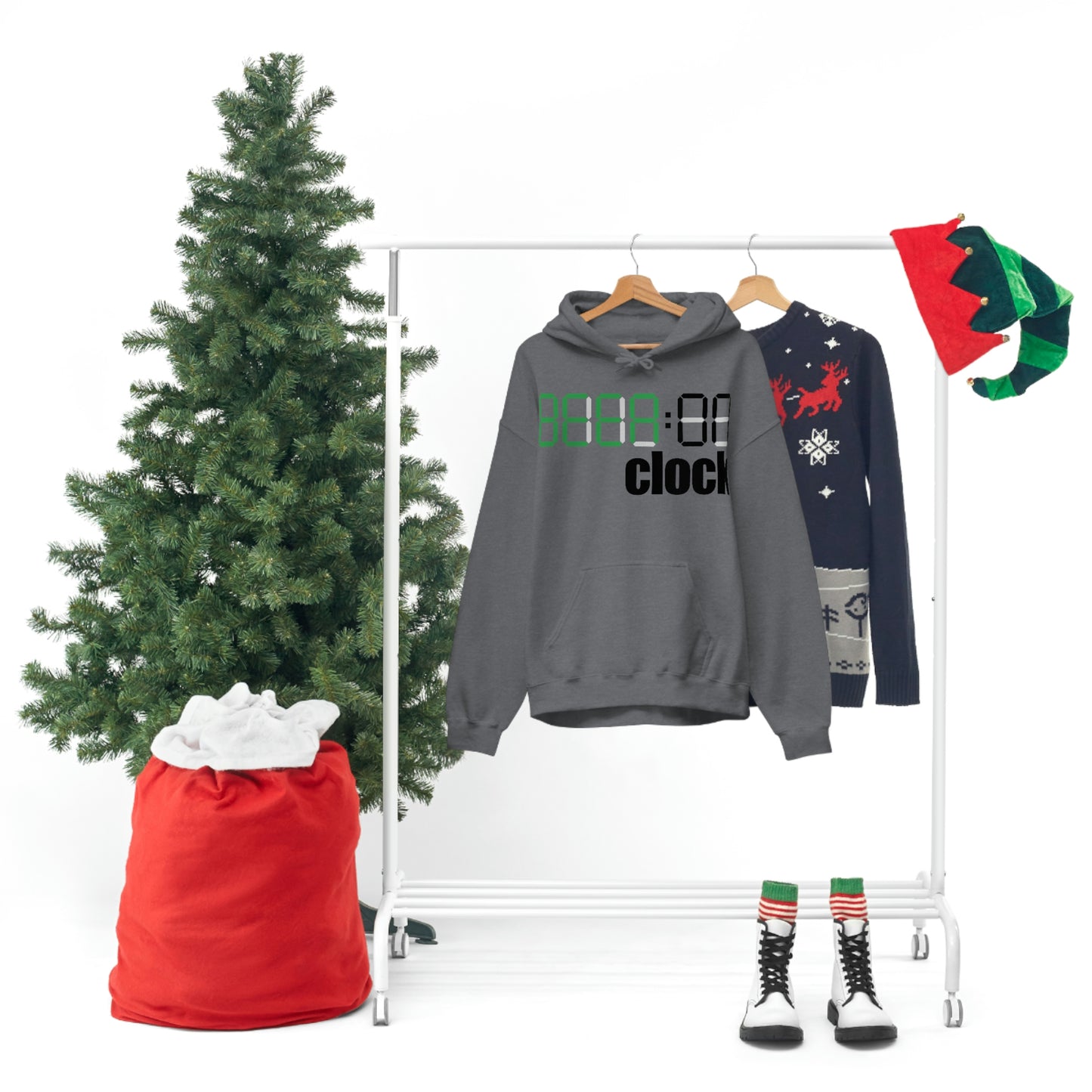 Beer on Clock Unisex Hooded Sweatshirt