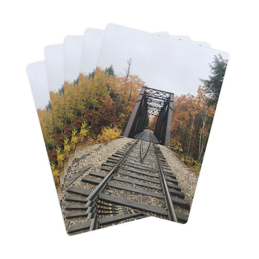 Train Tracks Fall Style Playing Cards