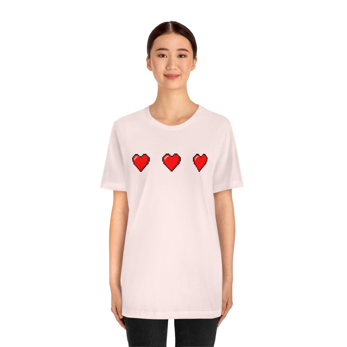 Hearts 8 Bit Style Unisex Jersey Short Sleeve Tee