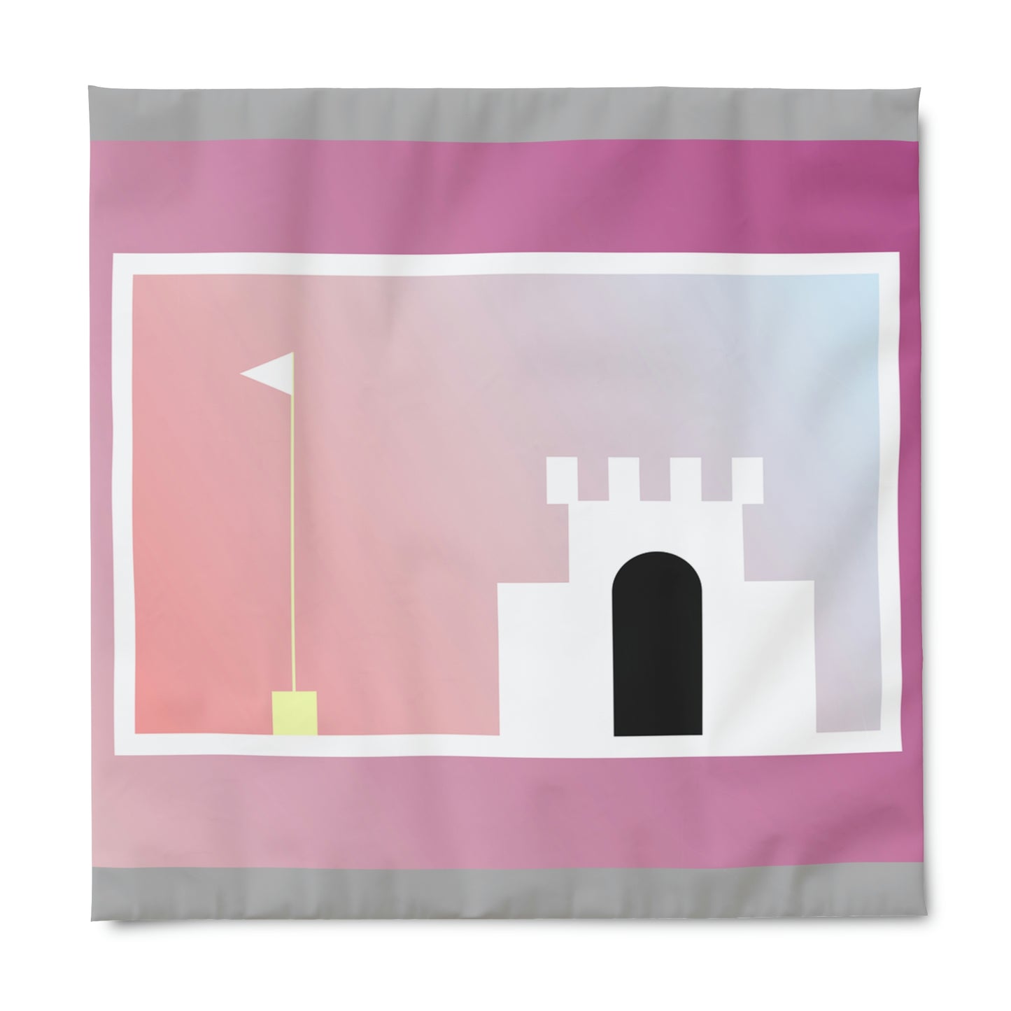 Castle 8 Bit Style Pattern Duvet Cover