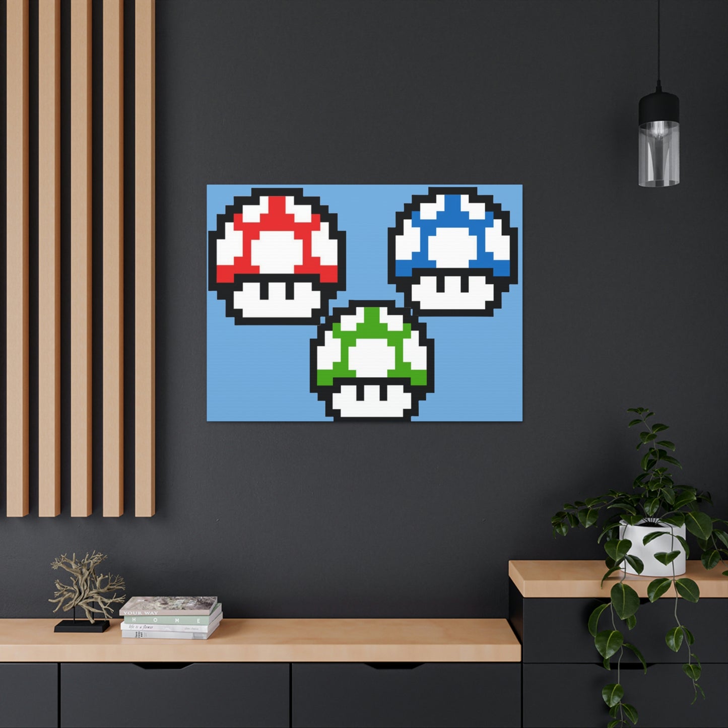 Mushroom 8 Bit Style Canvas Gallery Wraps