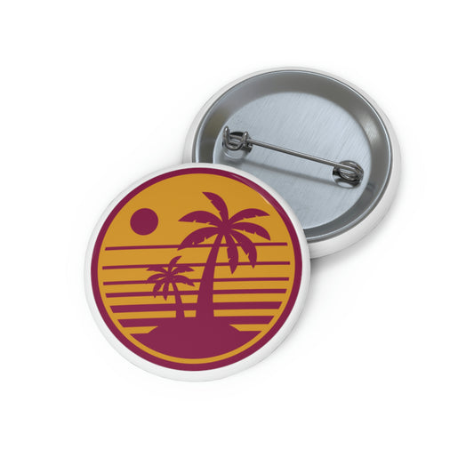 Retro Sunset Beach Custom Pin Buttons