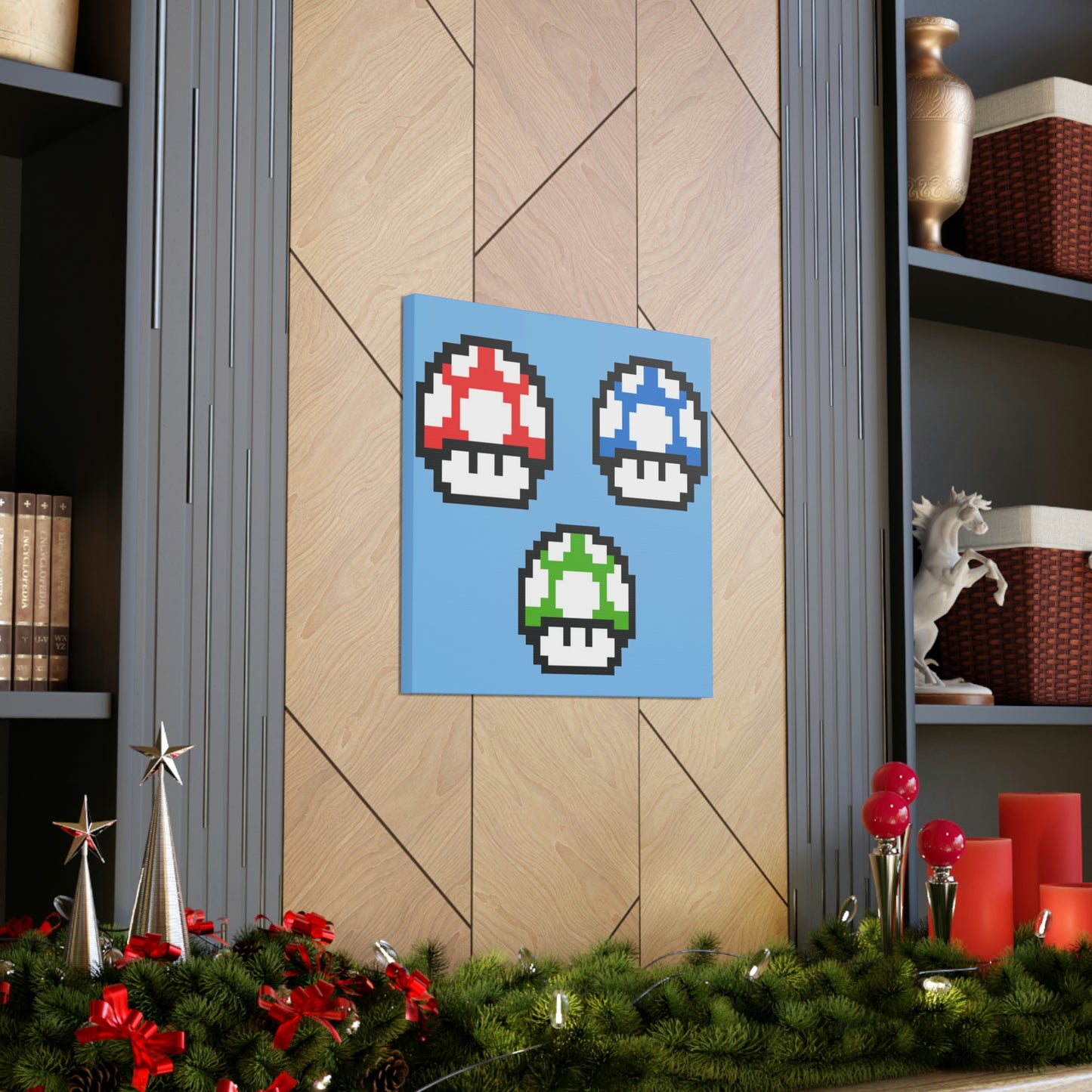 Mushroom 8 Bit Style Canvas Gallery Wraps