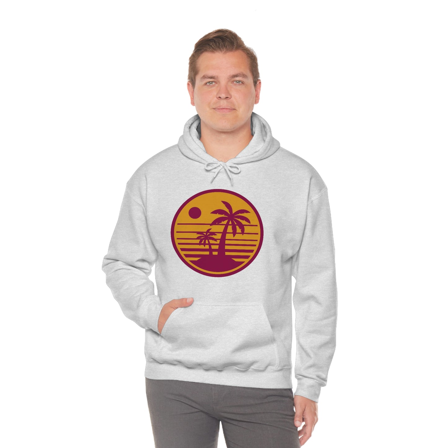 Retro Sunset Beach Unisex Hooded Sweatshirt