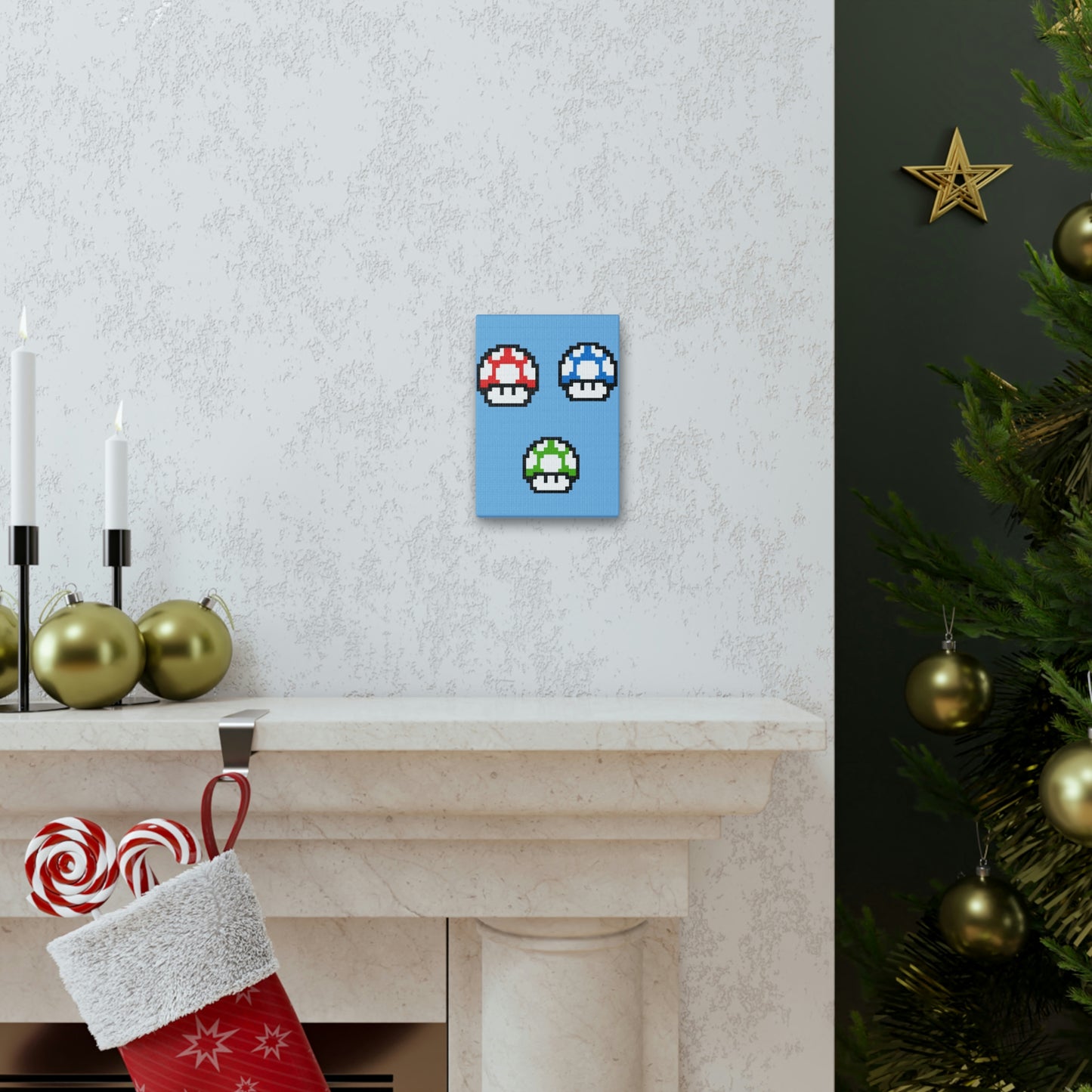Mushroom 8 Bit Style Canvas Gallery Wraps