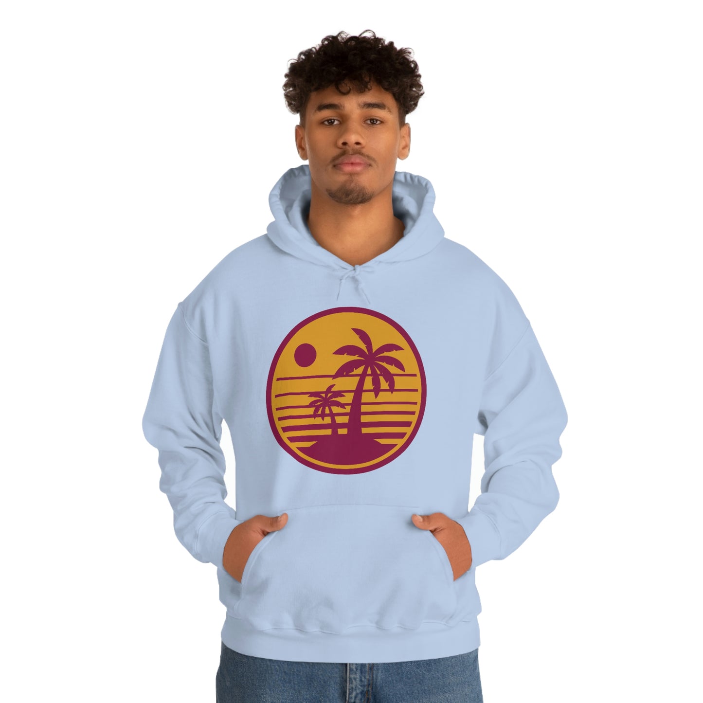 Retro Sunset Beach Unisex Hooded Sweatshirt