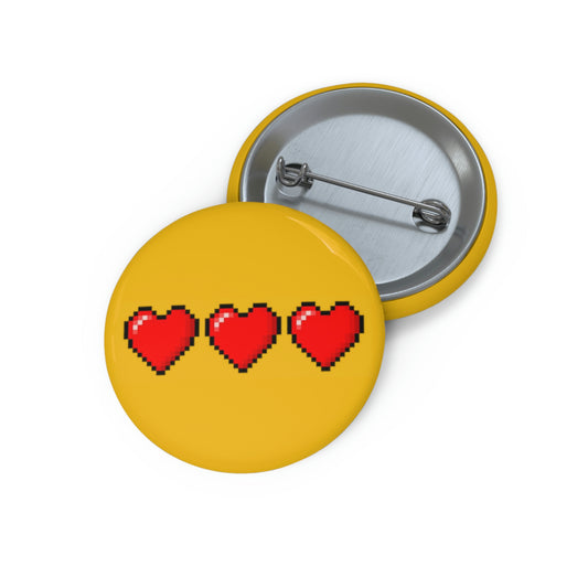 Hearts 8 Bit Style Custom Pin Buttons