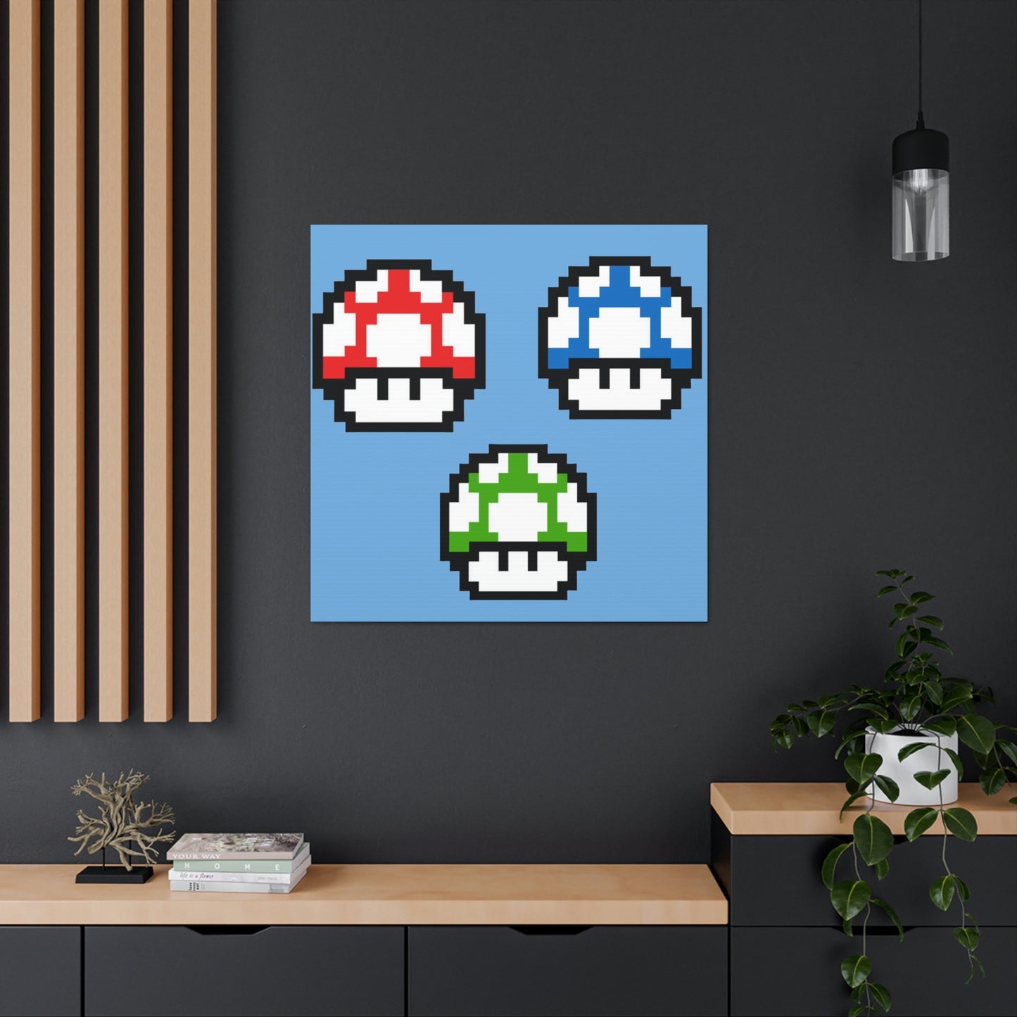 Mushroom 8 Bit Style Canvas Gallery Wraps