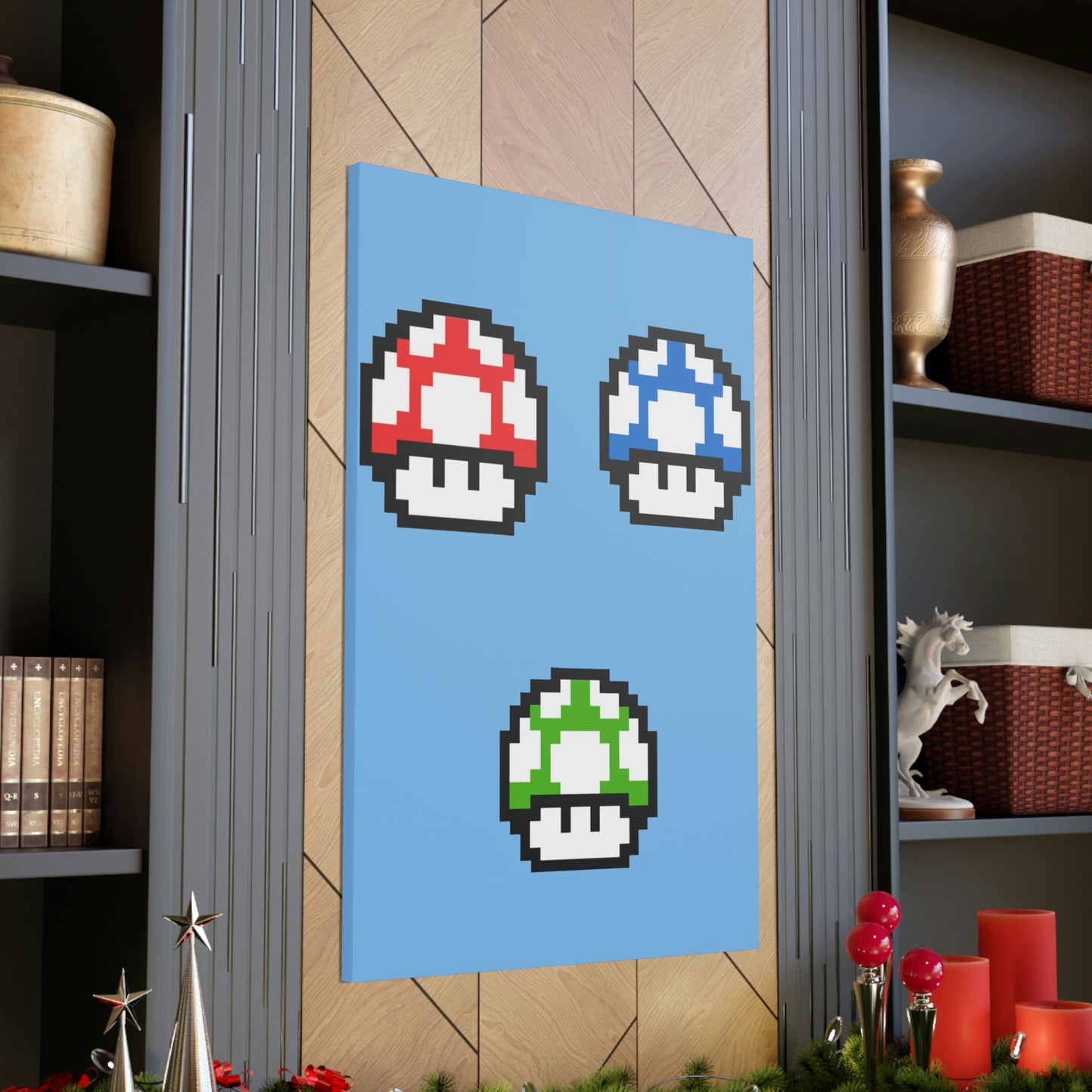 Mushroom 8 Bit Style Canvas Gallery Wraps
