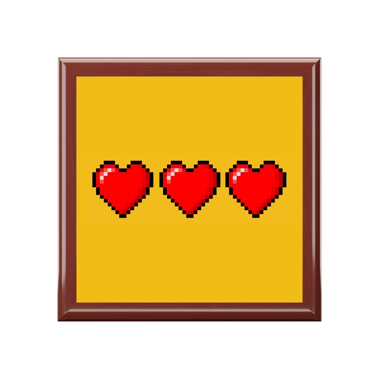 Hearts 8 Bit Style Retro Style Jewelry Box