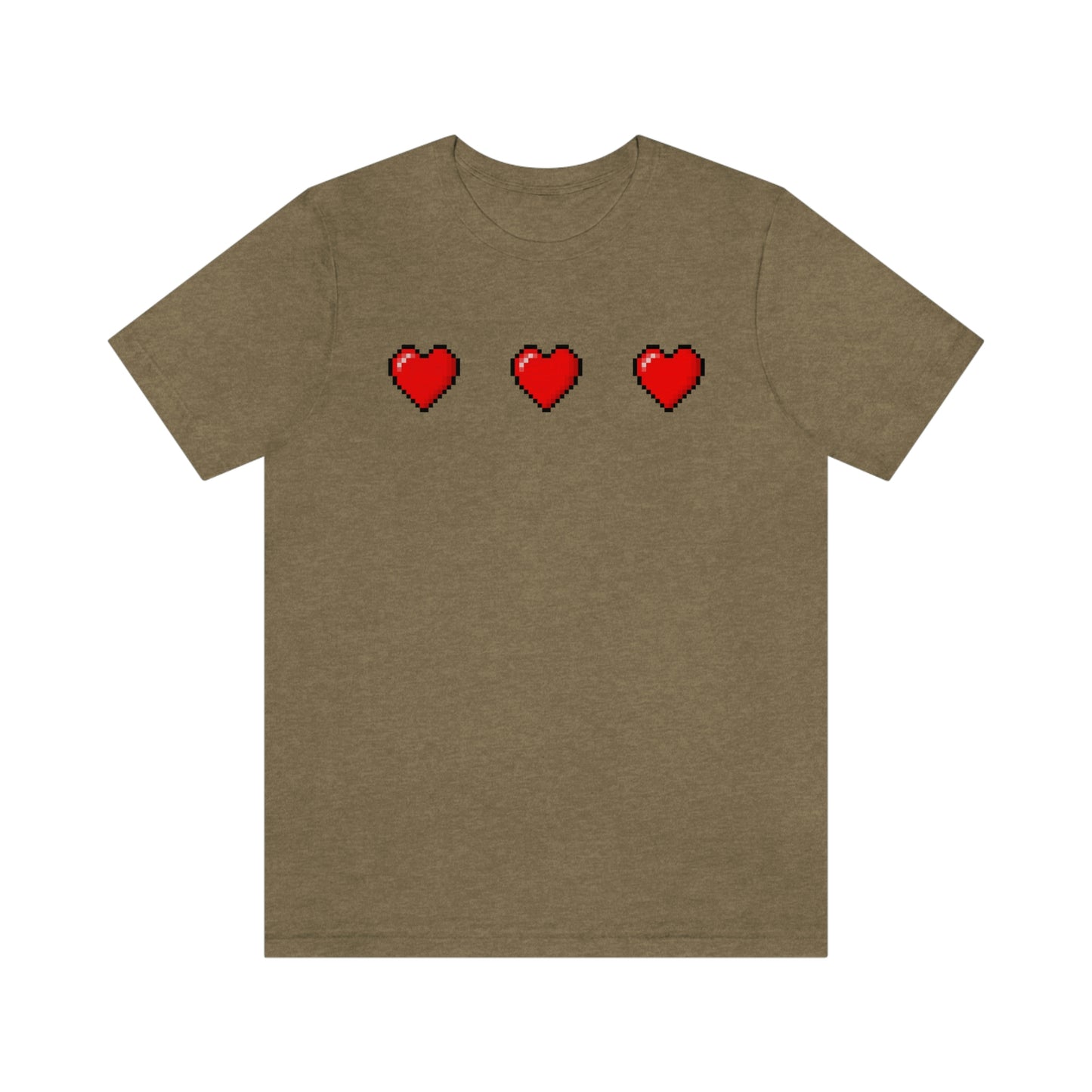 Hearts 8 Bit Style Unisex Jersey Short Sleeve Tee