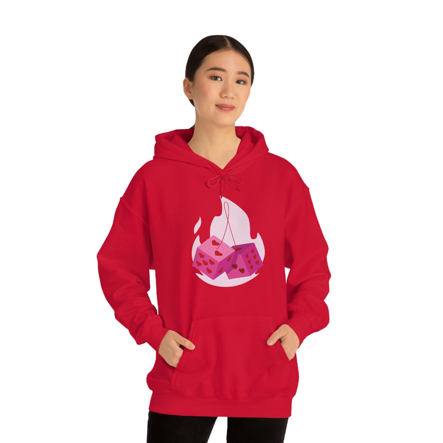 Dice Hearts Unisex Hooded Sweatshirt