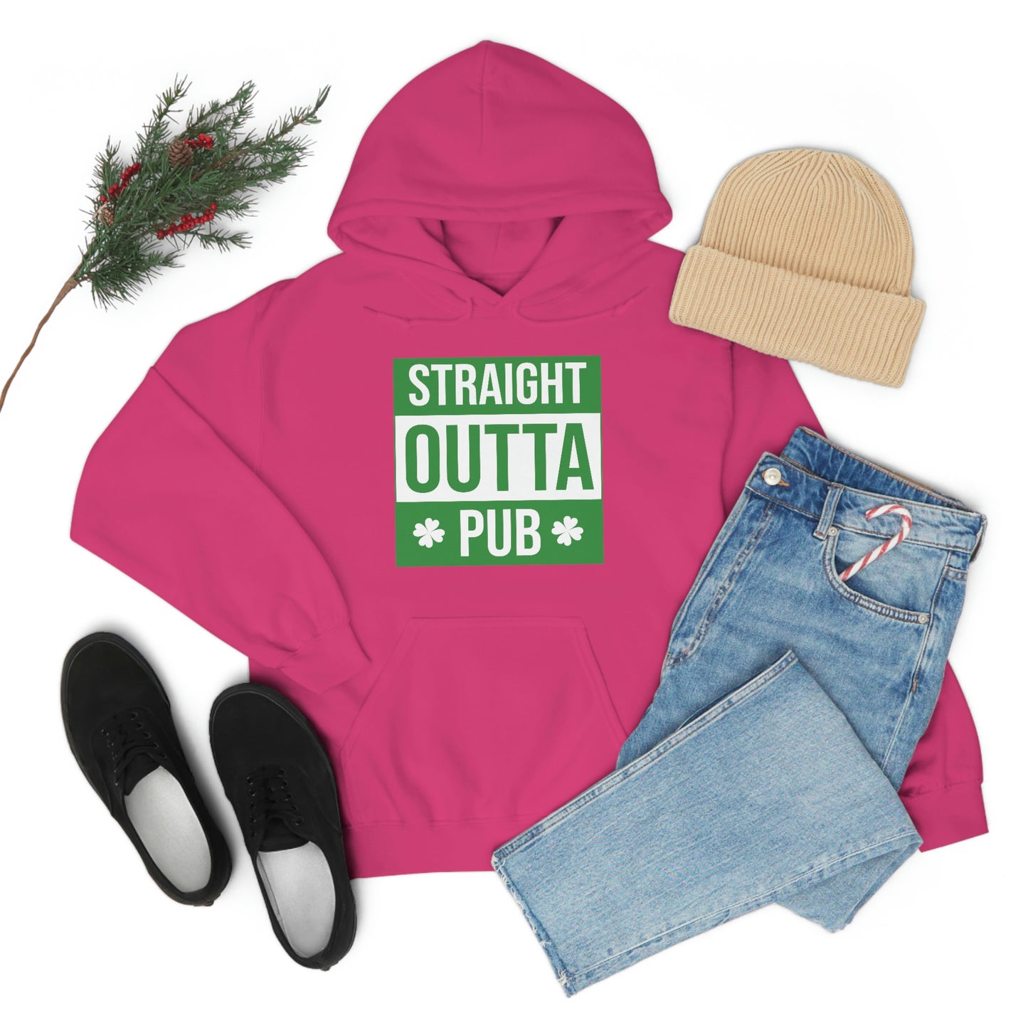 Straight Outta Pub Style Unisex Hooded Sweatshirt