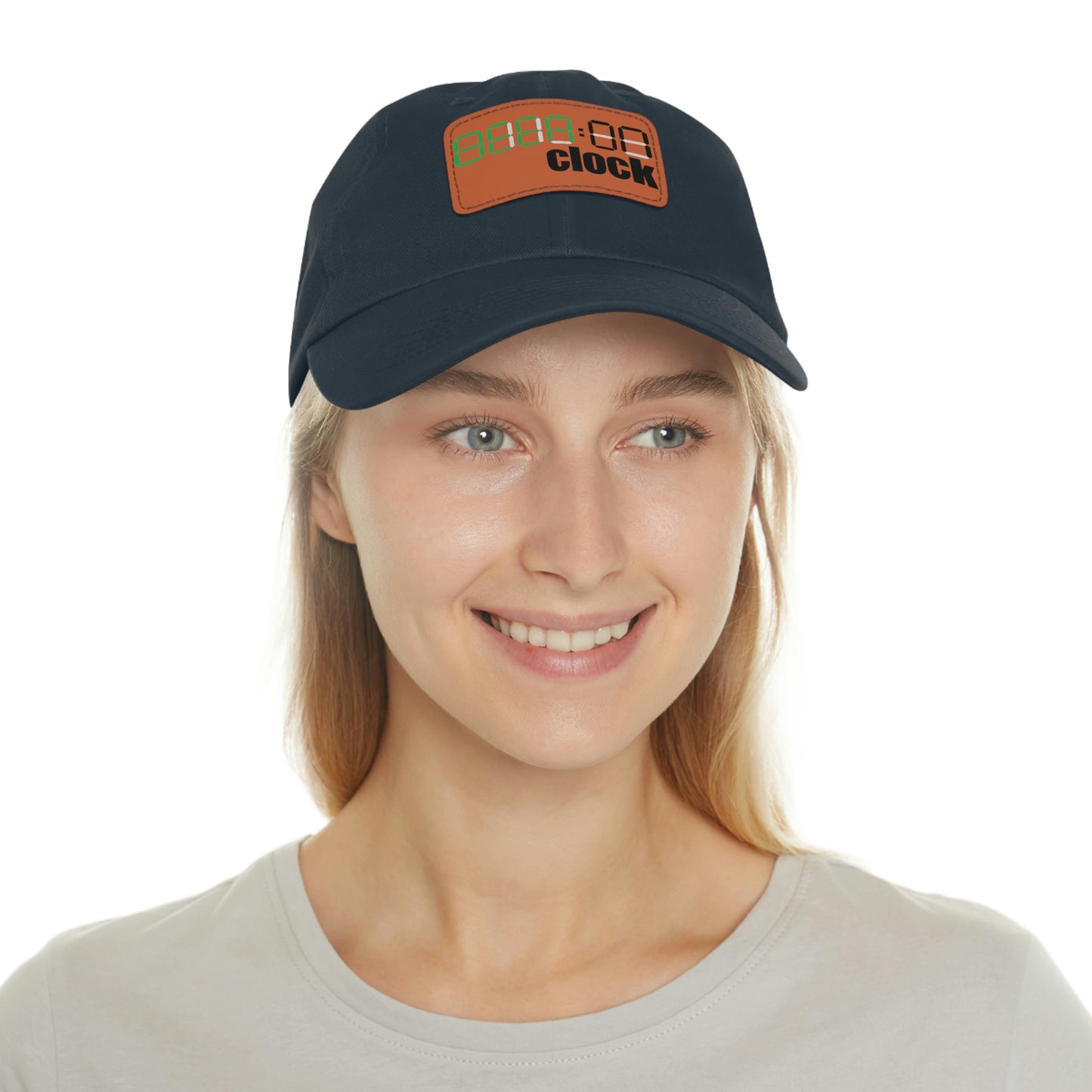 Beer on Clock Dad Hat with Leather Patch