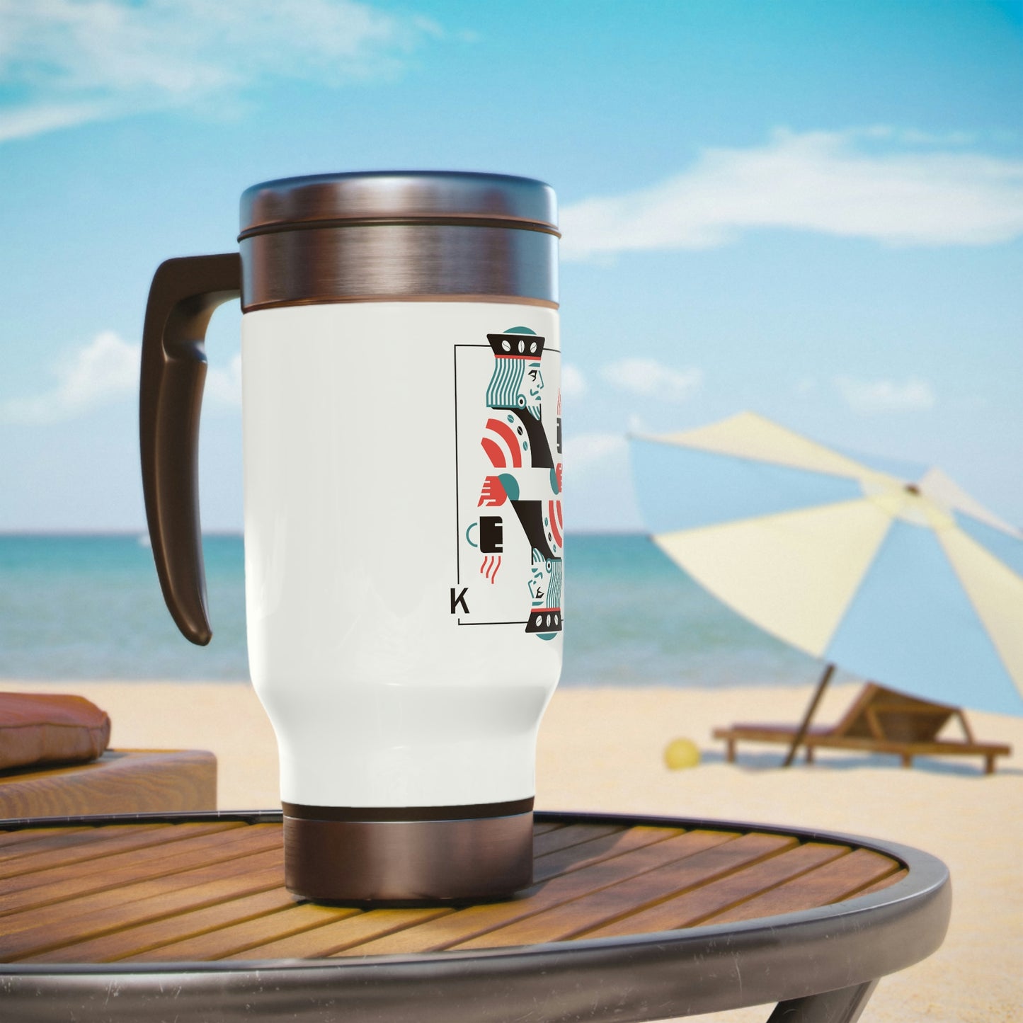 Kings & Coffee Travel Mug with Handle, 14oz