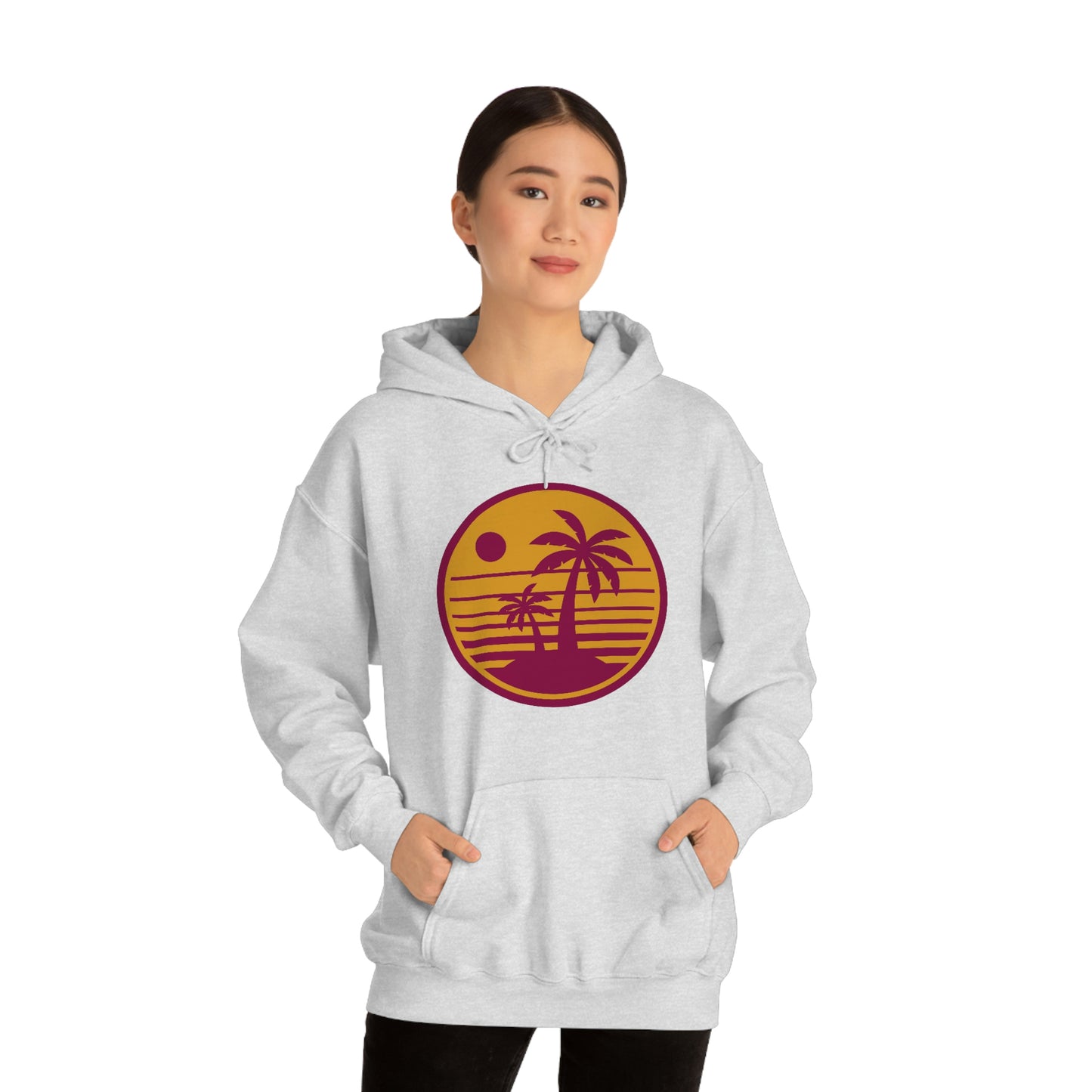 Retro Sunset Beach Unisex Hooded Sweatshirt