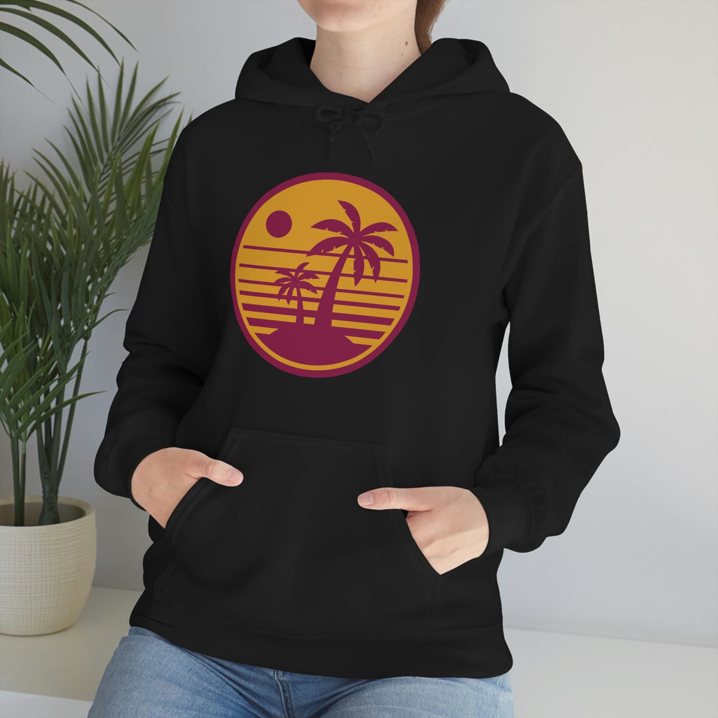 Retro Sunset Beach Unisex Hooded Sweatshirt