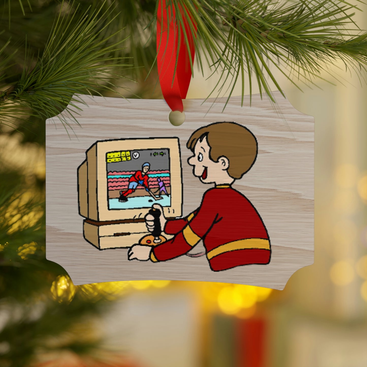 Retro Gamer Wooden Christmas Ornaments